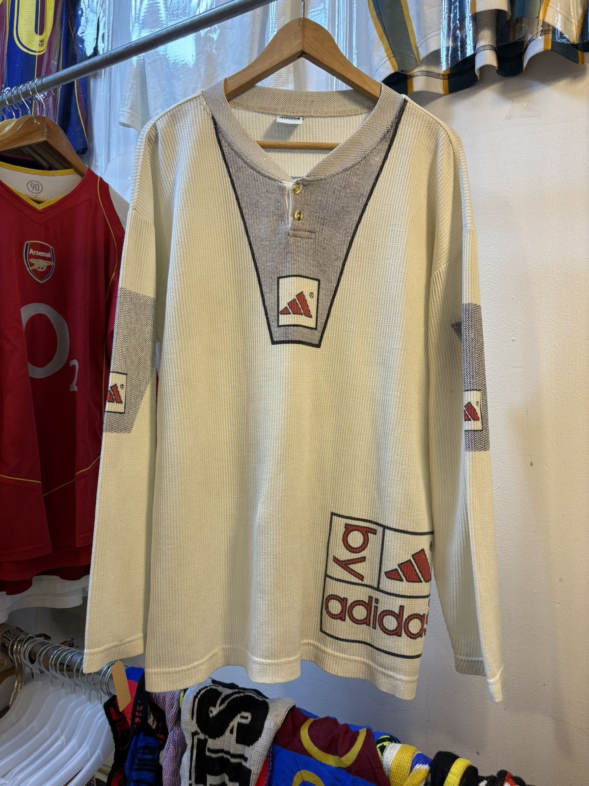 Adidas Vintage 90s Adidas Long Sleeves T-Shirt Size US XXL / EU 58 / 5 - 1 Thumbnail