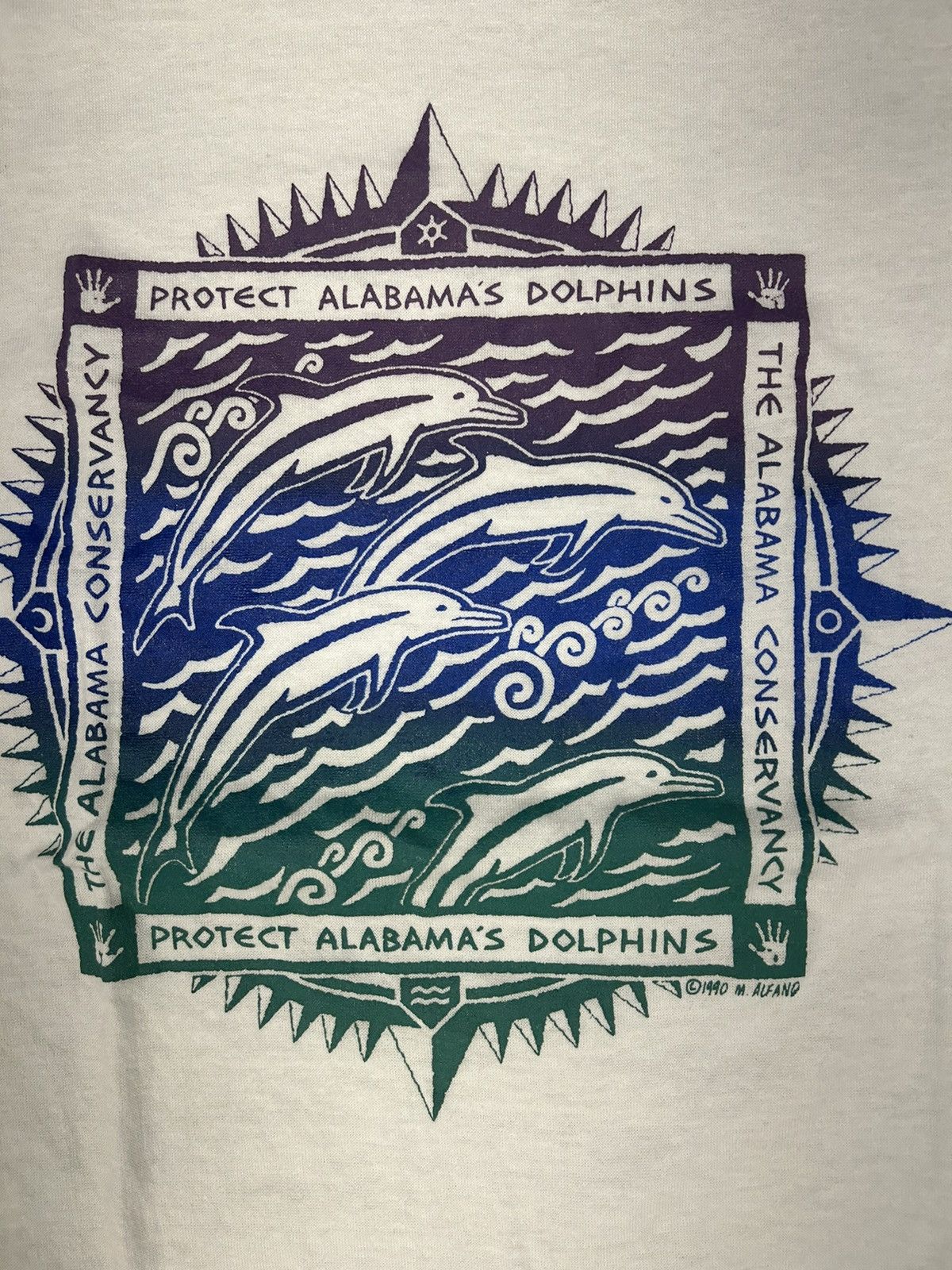 Other Crazy Vintage 1990 Essential Alabama Dolphin White Tee Shirt Size US S / EU 44-46 / 1 - 2 Thumbnail