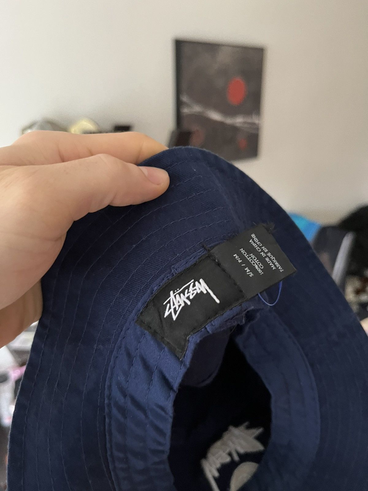 Stussy Stüssy Navy Hat Bucket logo Stock Panama Size ONE SIZE - 2 Thumbnail