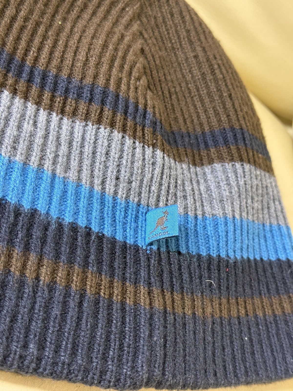 Kangol Vintage Kangol Blue Striped Beanie Hat Size ONE SIZE - 3 Thumbnail