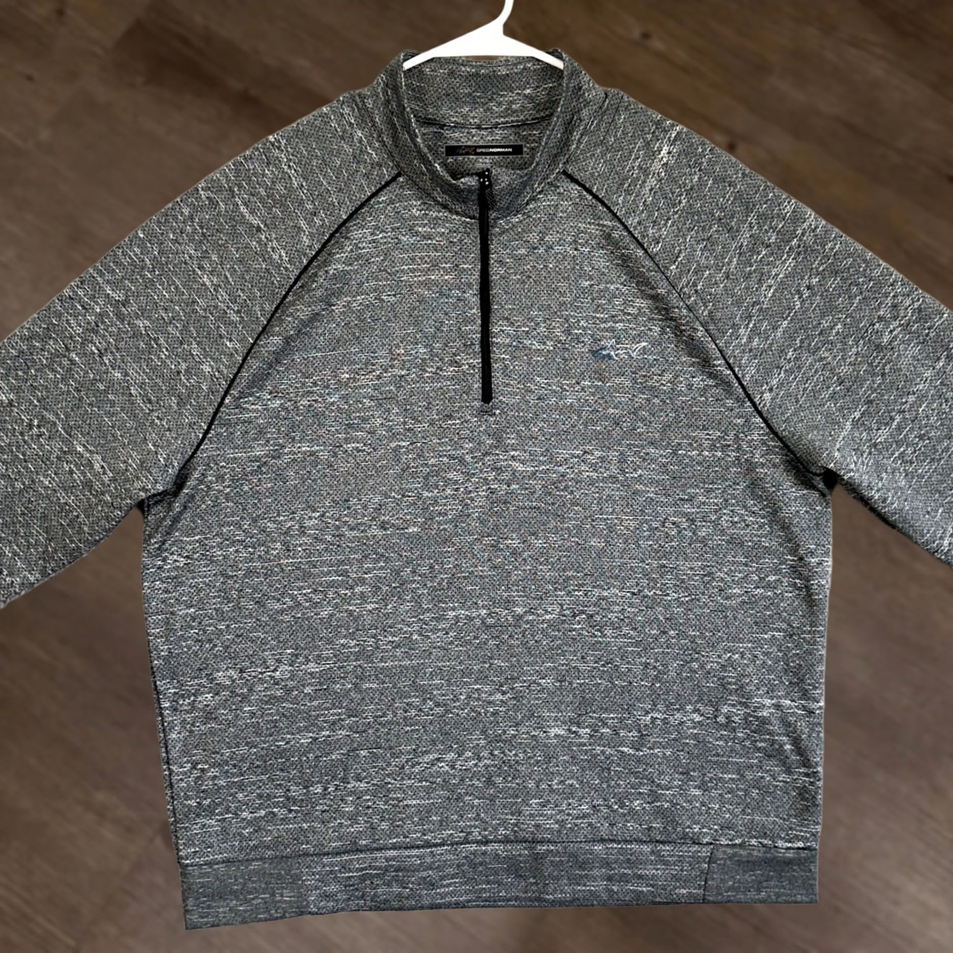 Logo 7 Greg Norman Sweater Pullover Mens XL Gray Black Fleece Lined 1/4 Zip Logo Mock Neck Outdoor Knits Solid Knit-Style Size US XL / EU 56 / 4 - 1 Thumbnail