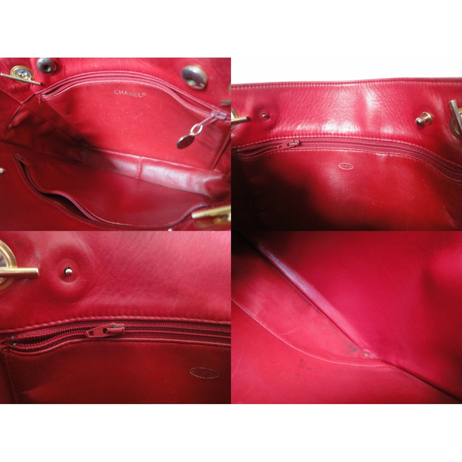 Chanel Vintage CHANEL red calfskin classic shoulder tote bag Size ONE SIZE - 7 Thumbnail