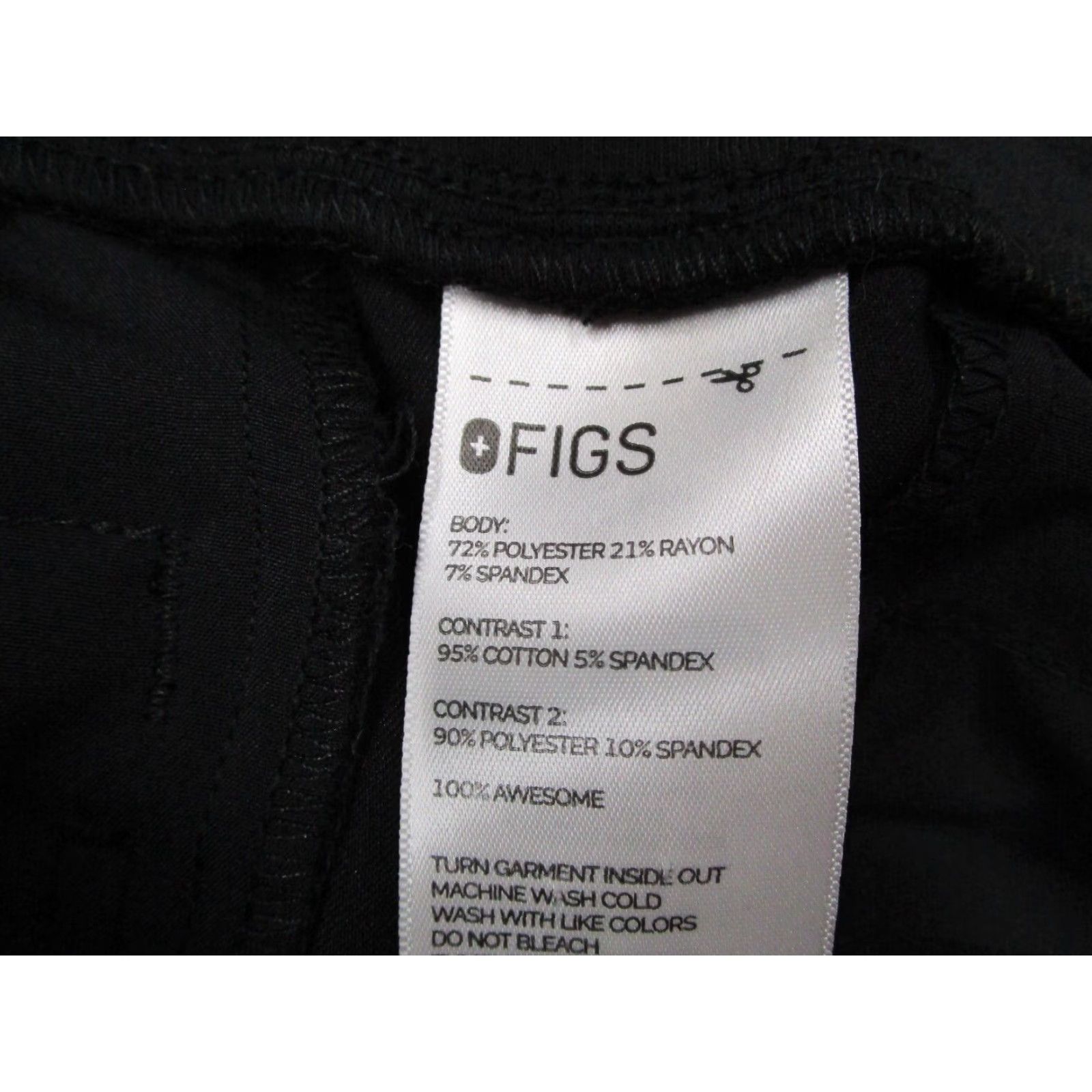 Vintage FIGS Women XL Tall Black Technical Scrubs Shirt Jogger - Solid Polyester Blend W23SW2003T 35X30 Size 40" / US 18 - 4 Thumbnail