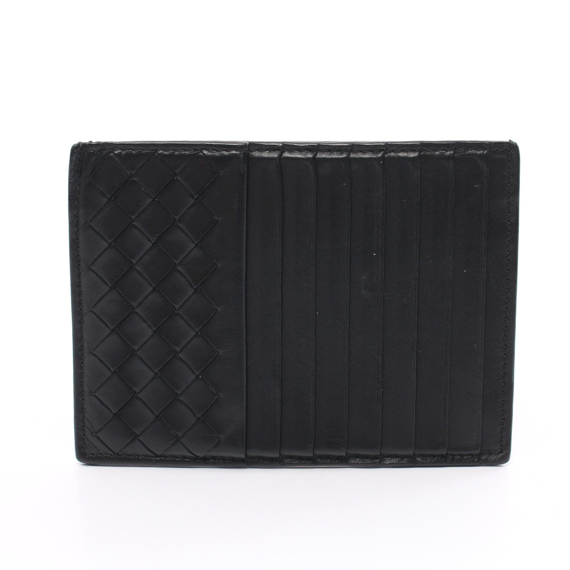 image of Bottega Veneta Intrecciato Coin Purse Card Case Leather Black, Men's