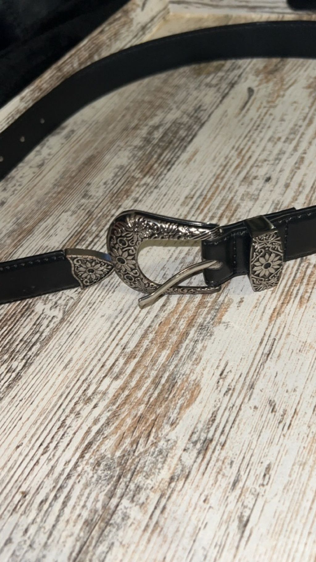 The Unbranded Brand Women's Unbranded Black Silver Western Style Belt One Size Size ONE SIZE - 2 Thumbnail