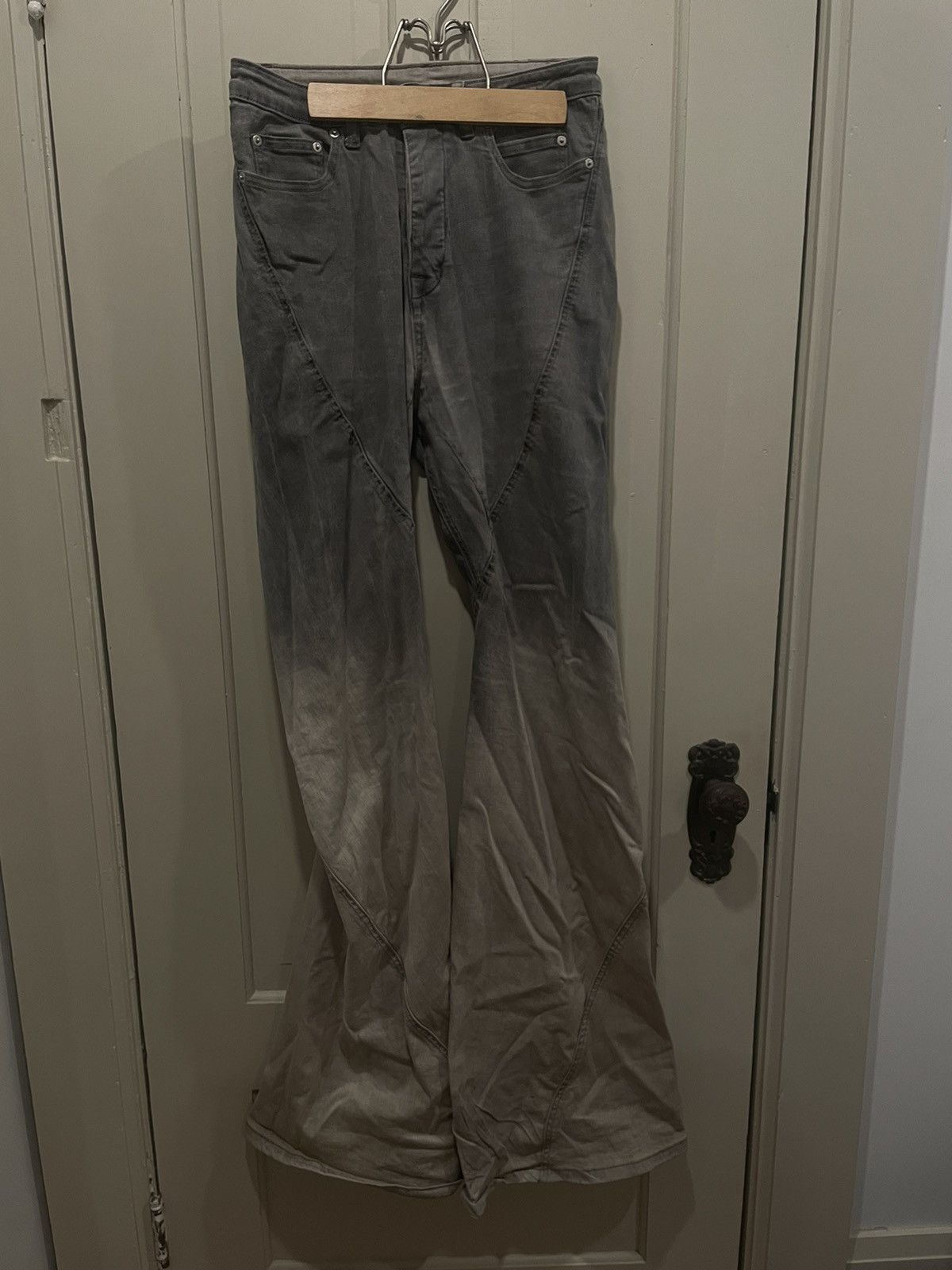 Pre-owned Rick Owens Bias Bolan Bootcut Jeans In Multi
