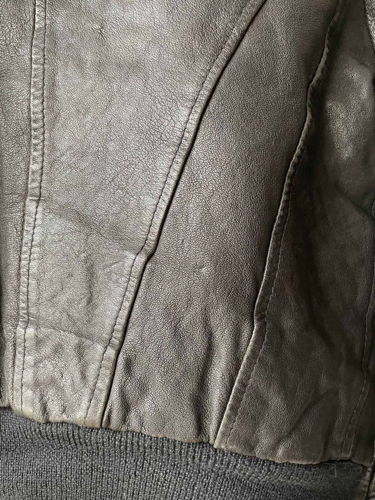 Imperial Vintage IMPERIAL Cropped Black Leather Bomber Jacket Italy Size S / US 4 / IT 40 - 18 Thumbnail