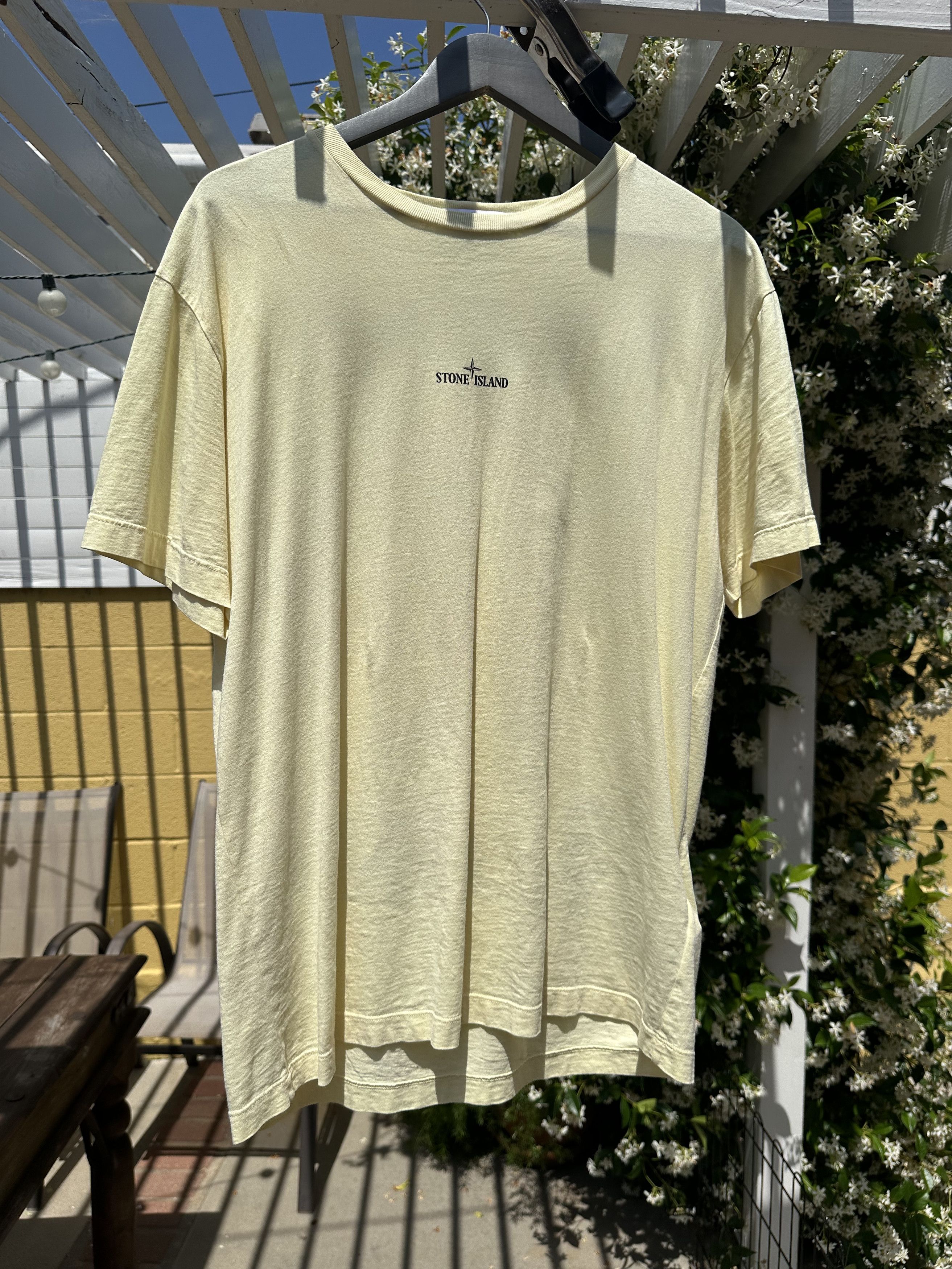 Stone Island Stone Island "Marble Three" Tee - Ivory - S/S21 2NS85 Size US XL / EU 56 / 4 - 1 Thumbnail