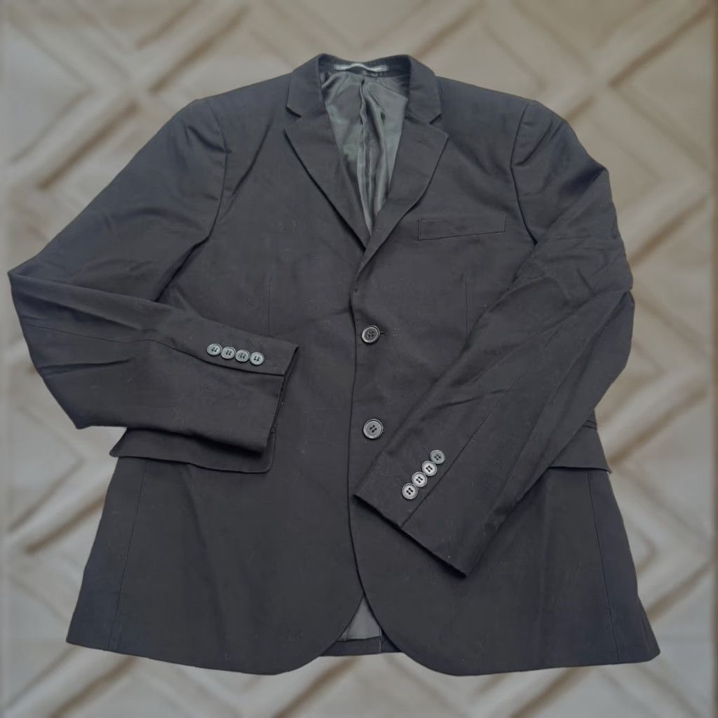 H&M H&M Slim Fit Blazer Suit Jacket Mens 40R Black Notch Lapel Single Vented Work Shirt Size 40R - 1 Thumbnail