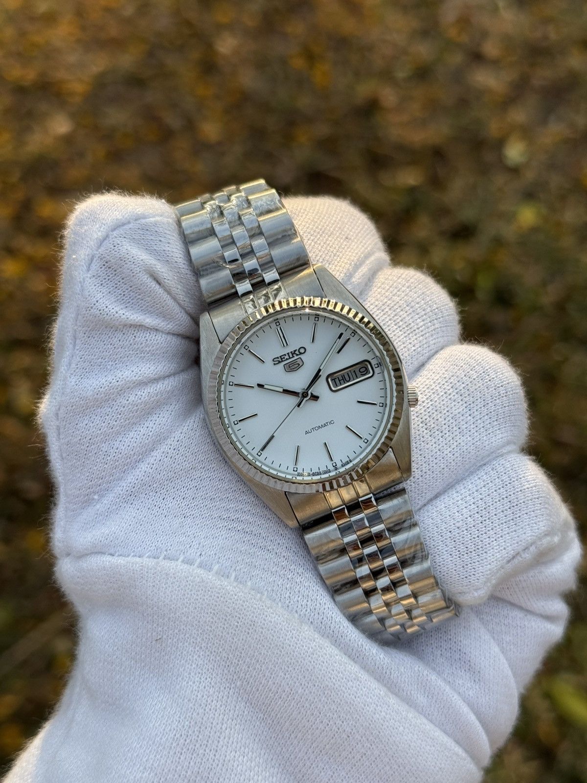 Seiko seiko 5 Crisp White SNXJ automatic 7009-3110 Japan Made Size 36 - 8 Thumbnail