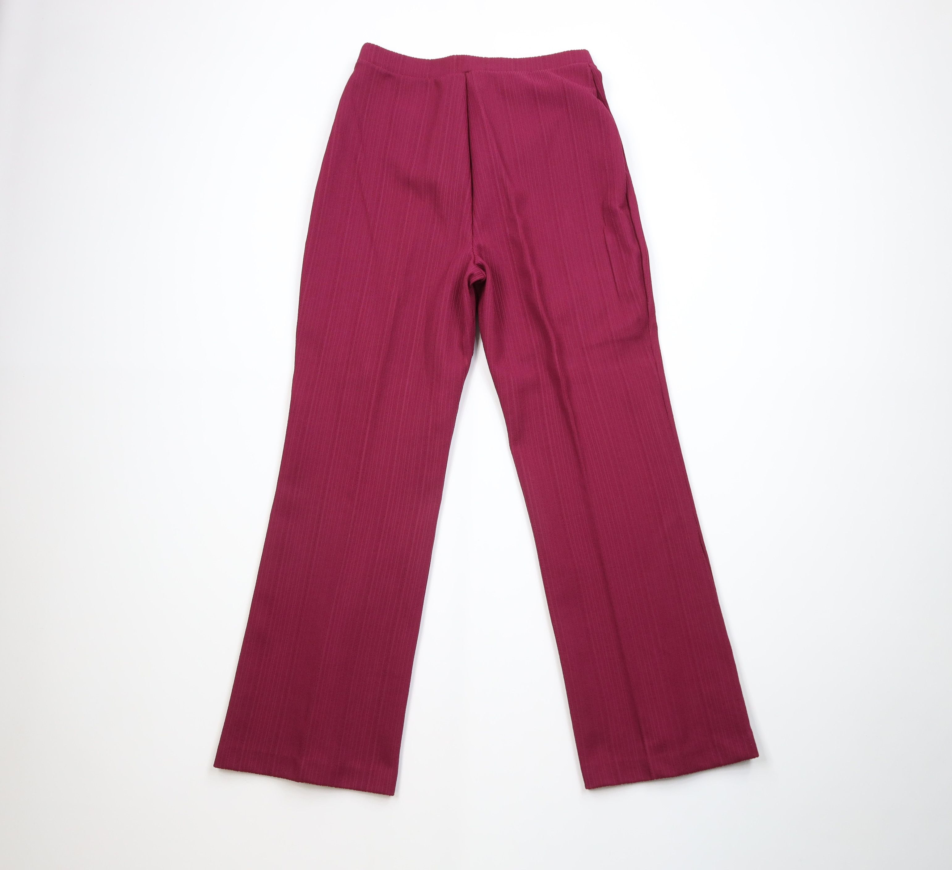 Vintage Vintage 70s Streetwear Knit Bell Bottoms Pants Magenta USA Size 38" / US 16 / IT 52 - 6 Thumbnail
