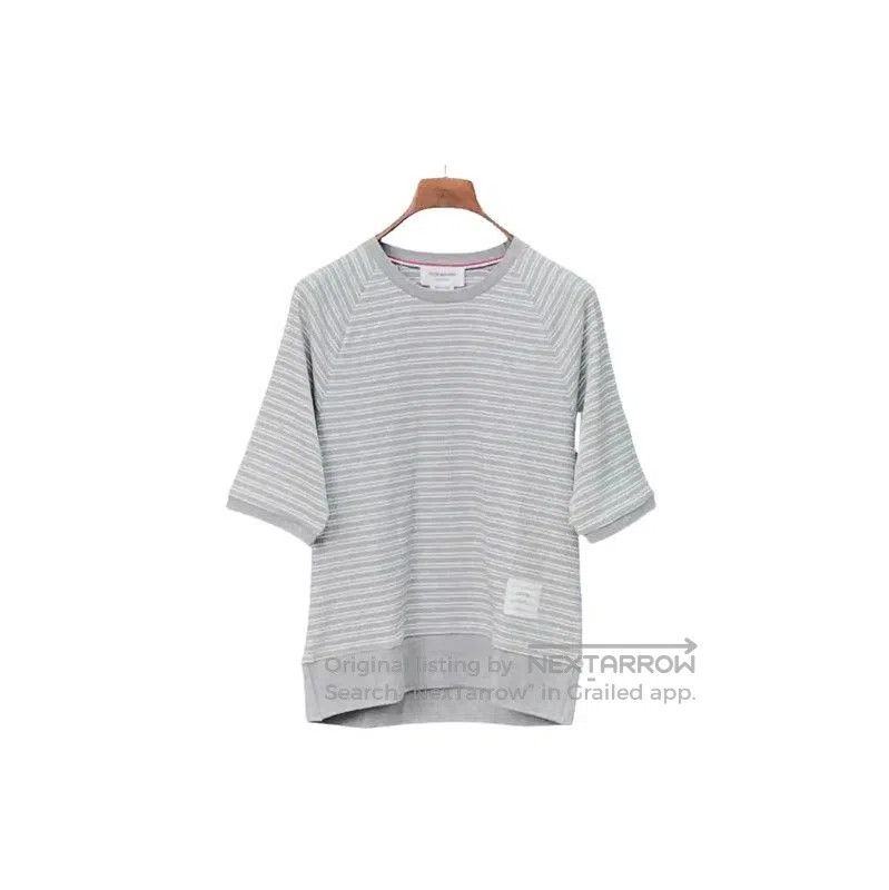 Thom Browne Thom Browne Gray Striped Cotton Short Sleeve Tee . Size US M / EU 48-50 / 2 - 1 Thumbnail