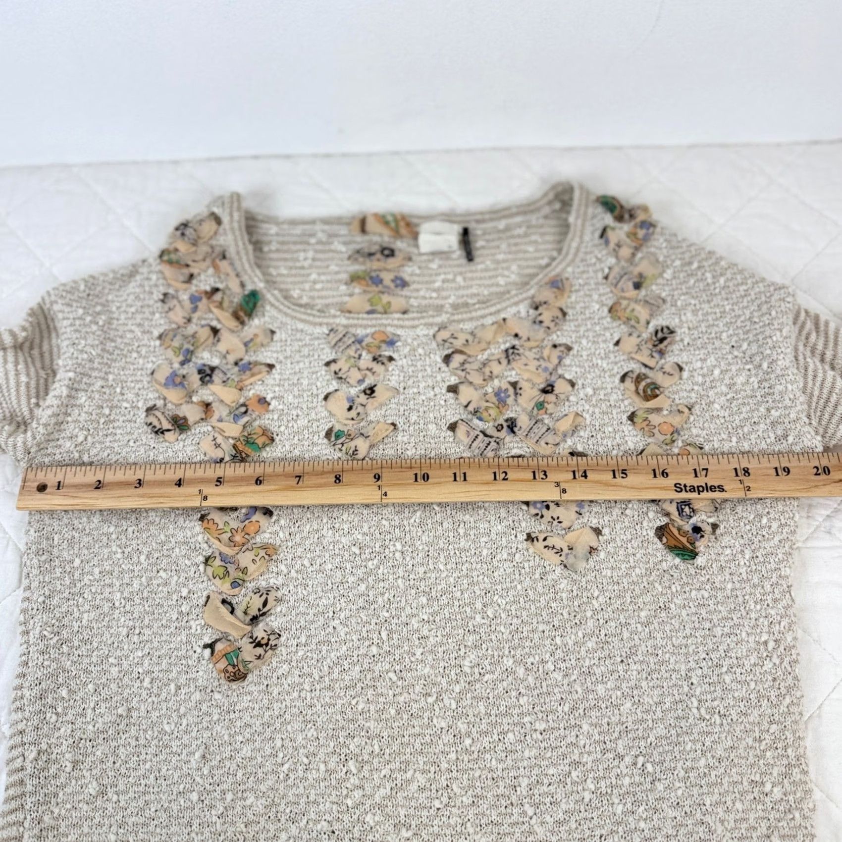 Anthropologie Anthropologie Akemi Kin Pullover Sweater XS Beige Embellishment Size XS / US 0-2 / IT 36-38 - 6 Thumbnail