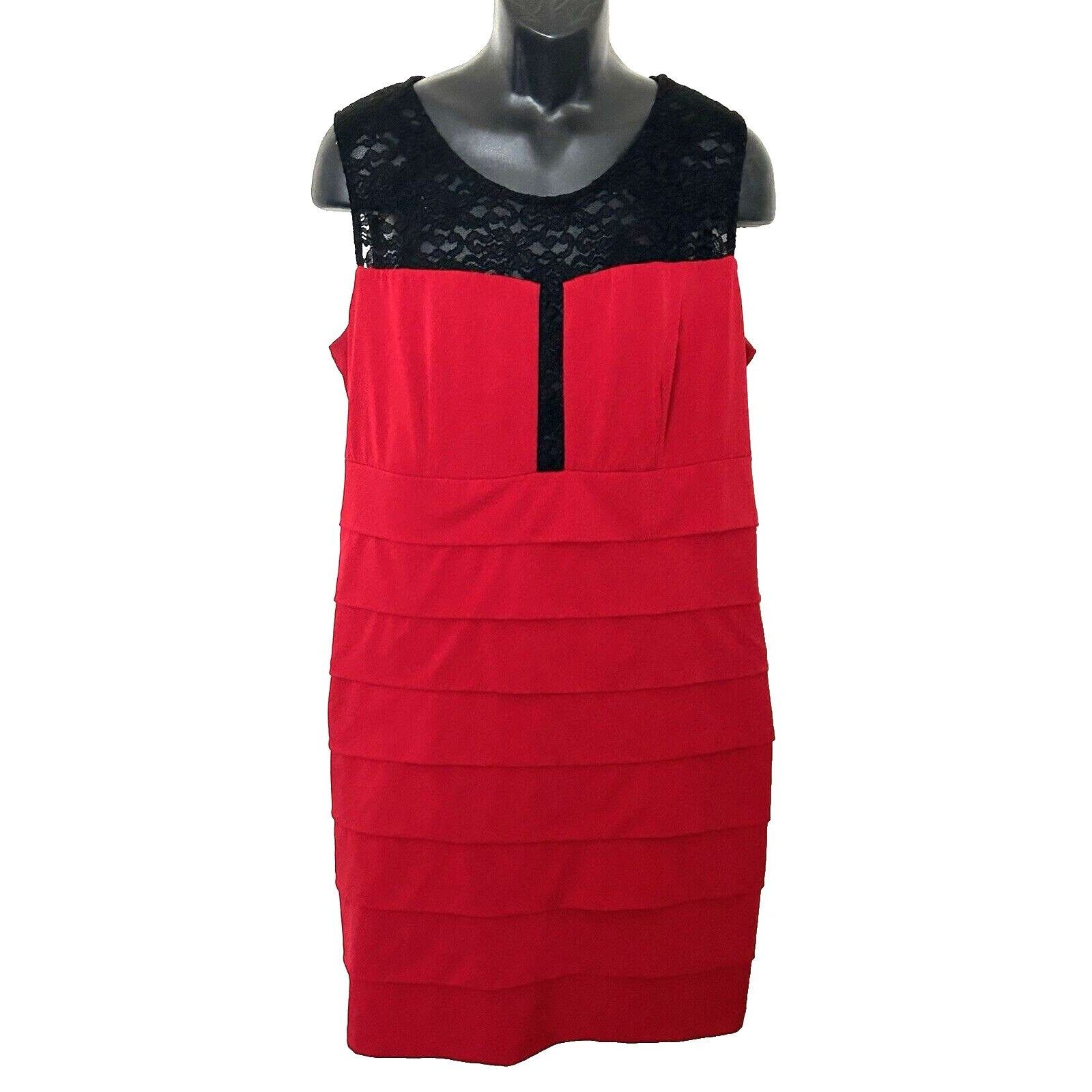 Other ENFOCUS Women Black & Red Bodycon Dress Size 20W Size 3XL / US 20-22 - 1 Thumbnail