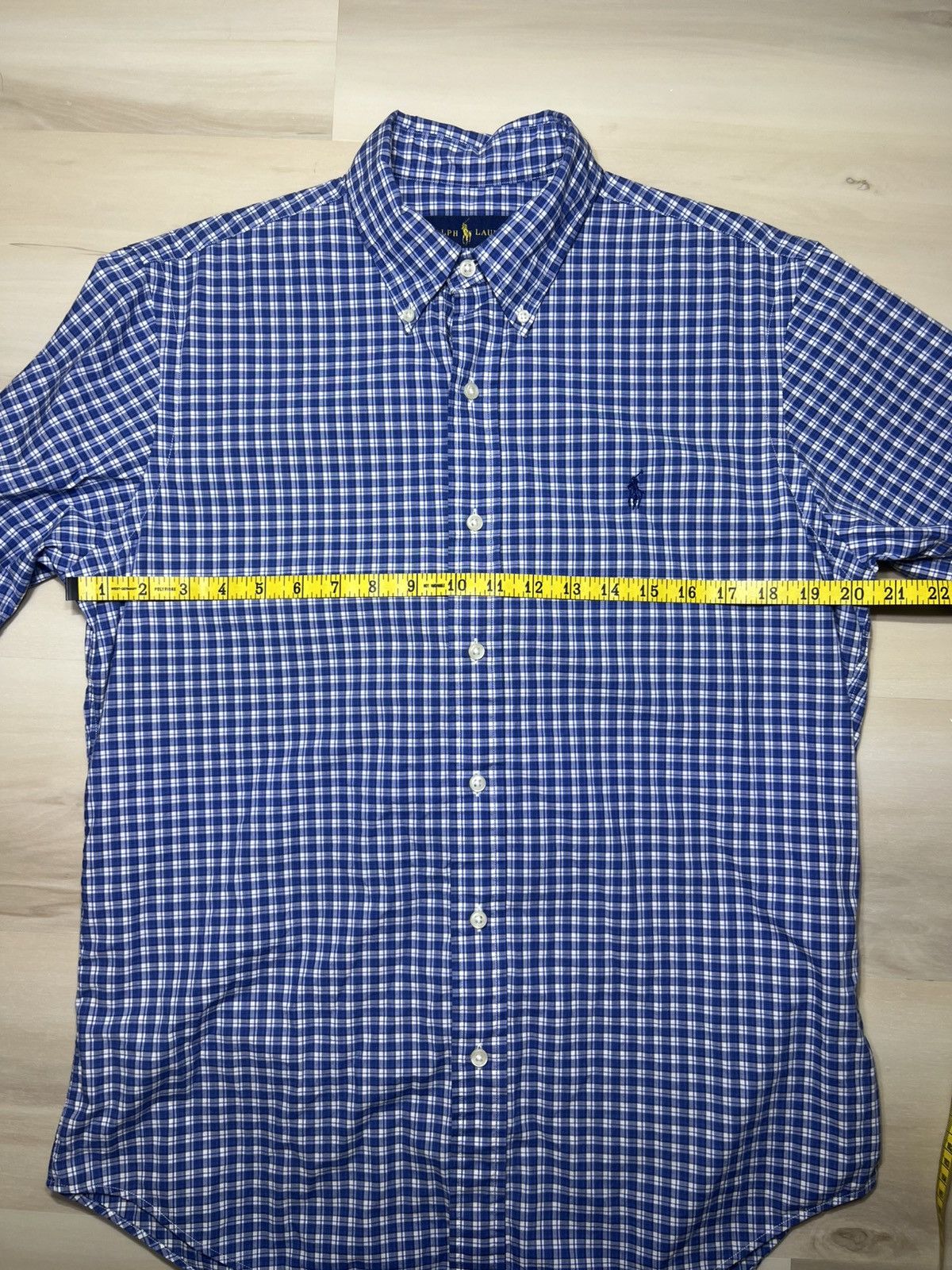 Polo Ralph Lauren Polo Ralph Lauren Short Sleeve Sz M Blue And White Checked Size US M / EU 48-50 / 2 - 7 Thumbnail