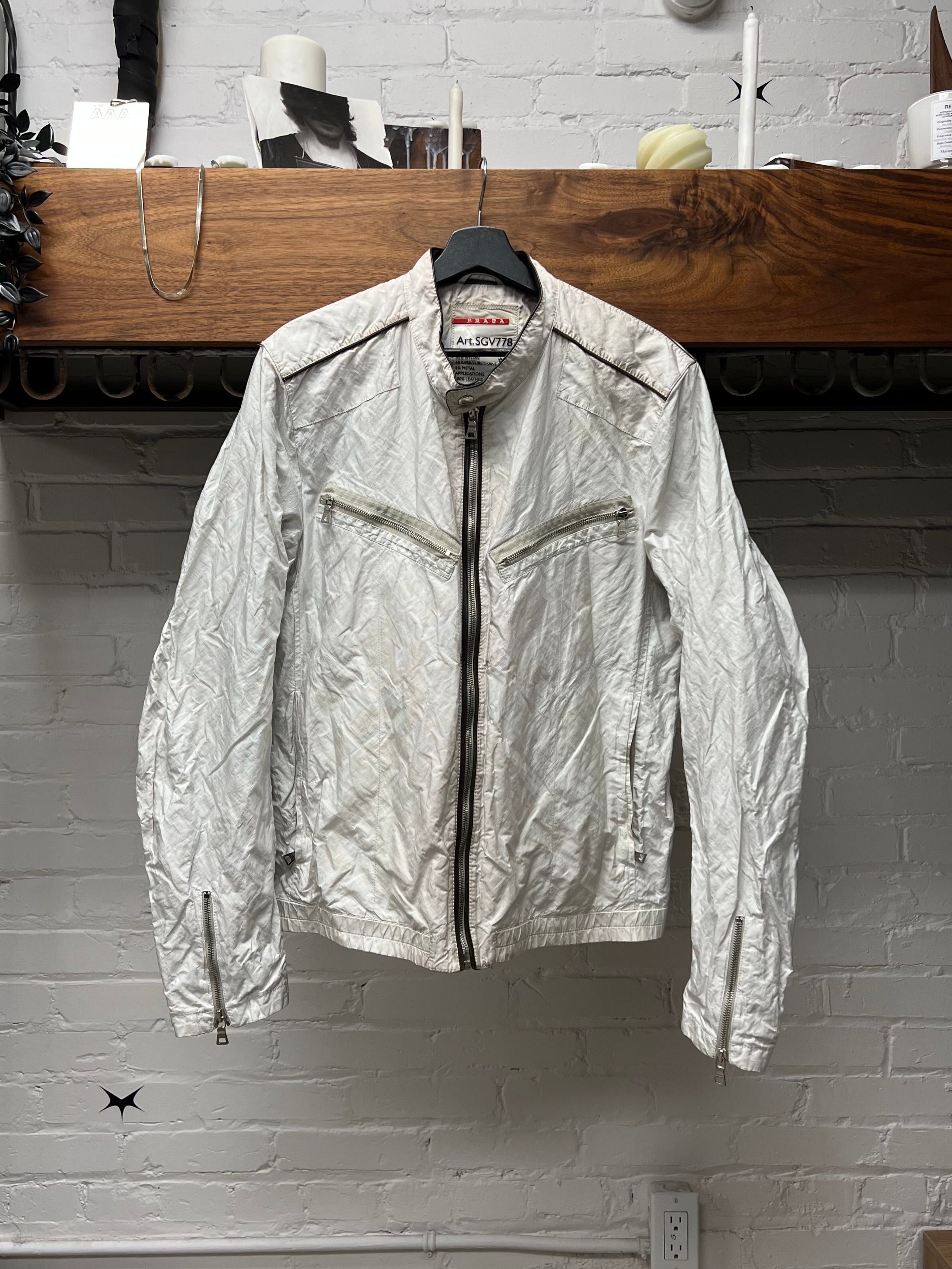 Prada 2000s Prada Sport Cafe Racer Moto Jacket with Leather Trim Size US L / EU 52-54 / 3 - 1 Thumbnail