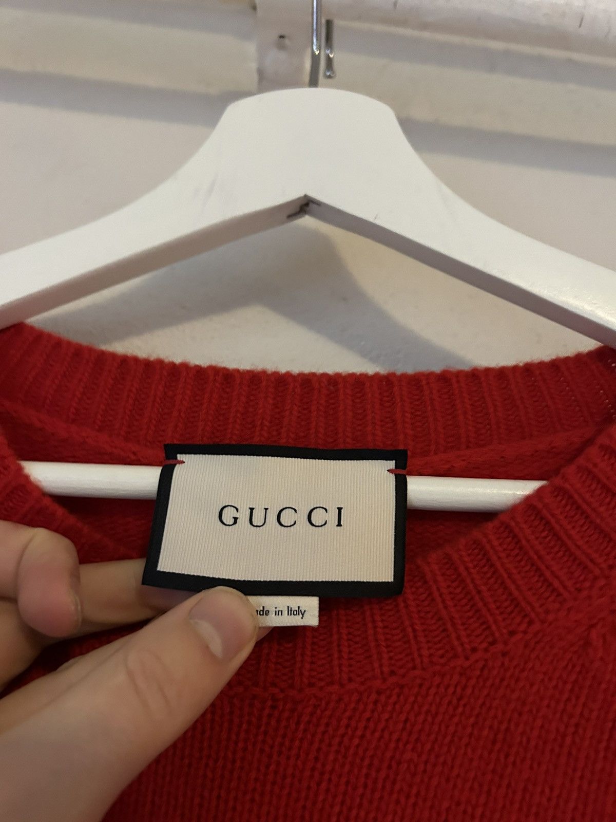 Gucci Red Floral Jacquard Knit Sweater Size US L / EU 52-54 / 3 - 6 Thumbnail