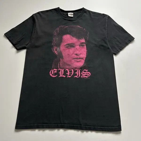 Band Tees Vintage 90s Elvis Presley T Shirt Large Faded Black Rare Size US L / EU 52-54 / 3 - 1 Thumbnail