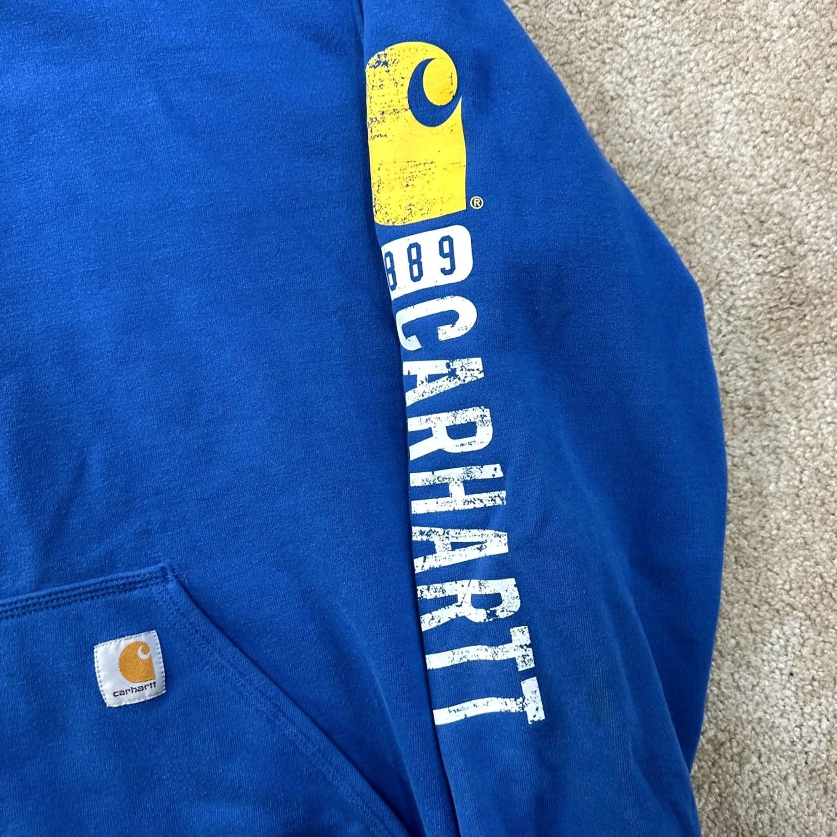 Carhartt Carhartt Hoodie Men’s XL Hooded Sweatshirt Distressed Workwear Blue Size US XL / EU 56 / 4 - 4 Thumbnail