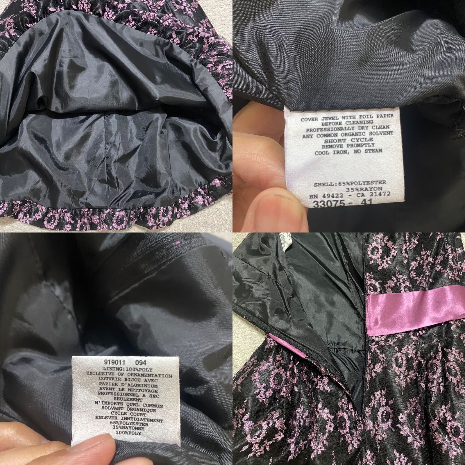 Jessica McClintock Jessica McClintock Gunne Sax Dress Womens sz 7 Black Geometric Strapless Ribbon Size M / US 6-8 / IT 42-44 - 8 Thumbnail