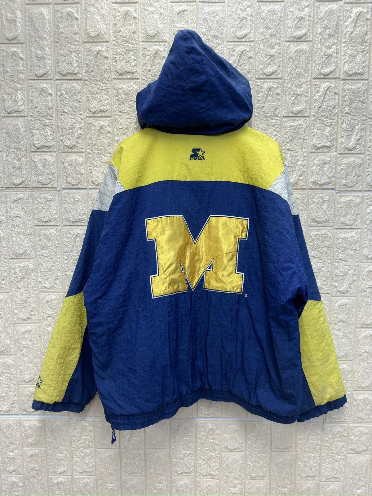 NFL × Starter × Vintage Vintage Starter Michigan NFL Anorak Oversized Jacket MJ105 Size US XXL / EU 58 / 5 - 2 Thumbnail