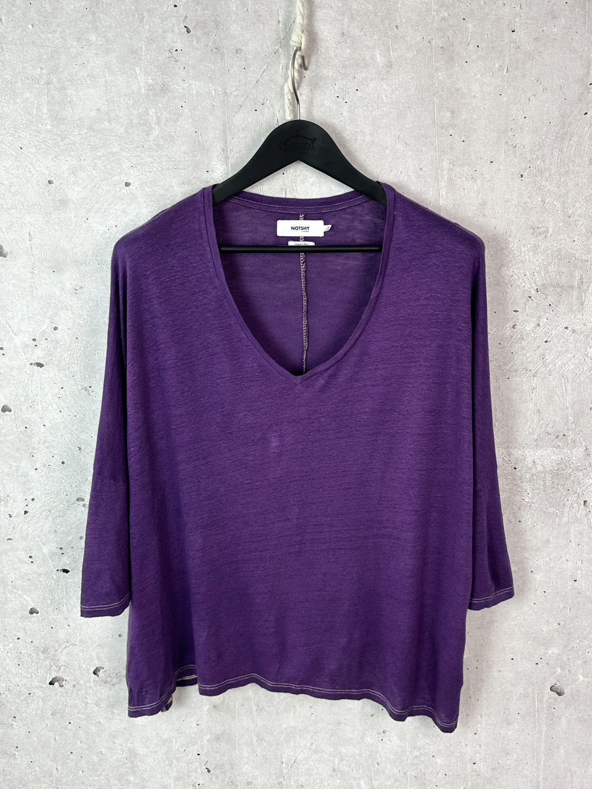 Other Not Shy Linen Purple Oversized 3/4 Sleeve Women’s Jumper Size L / US 10 / IT 46 - 1 Thumbnail