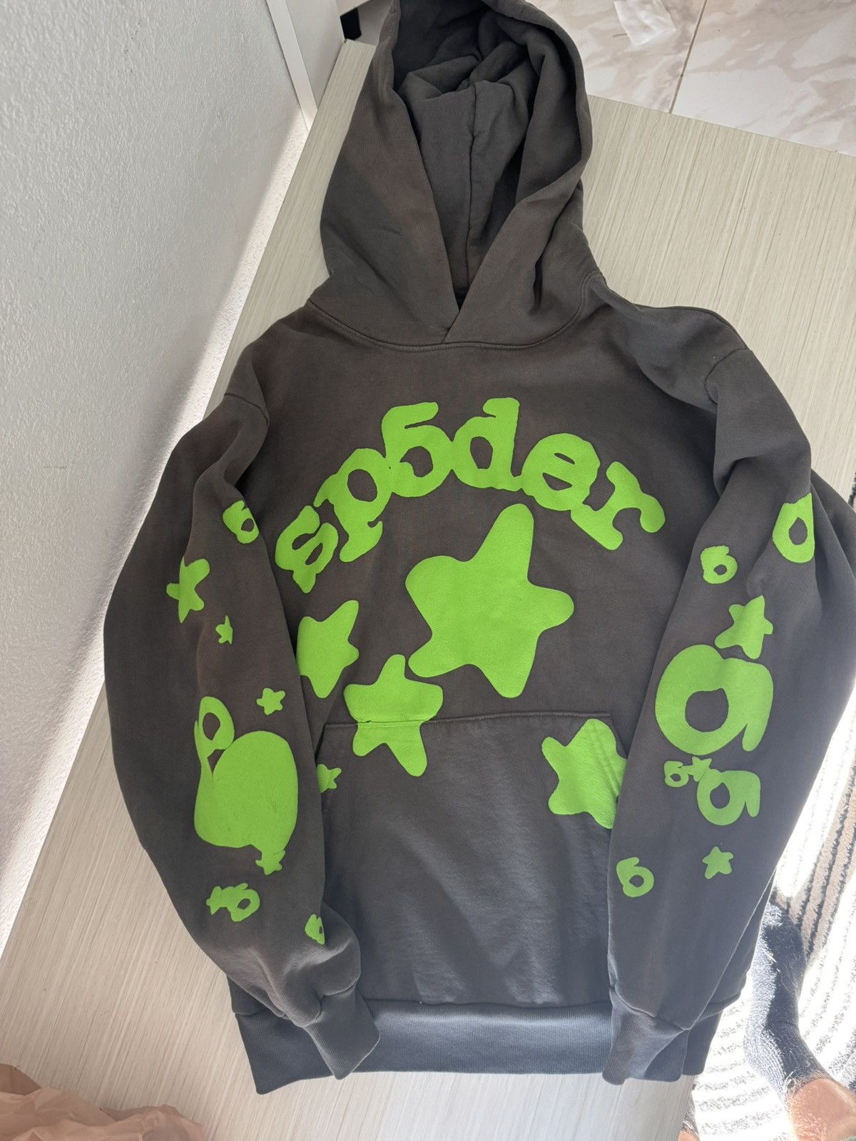 Sp5der M – Sp5der Beluga Hoodie Slate Grey Green – Authentic Size US M / EU 48-50 / 2 - 3 Thumbnail