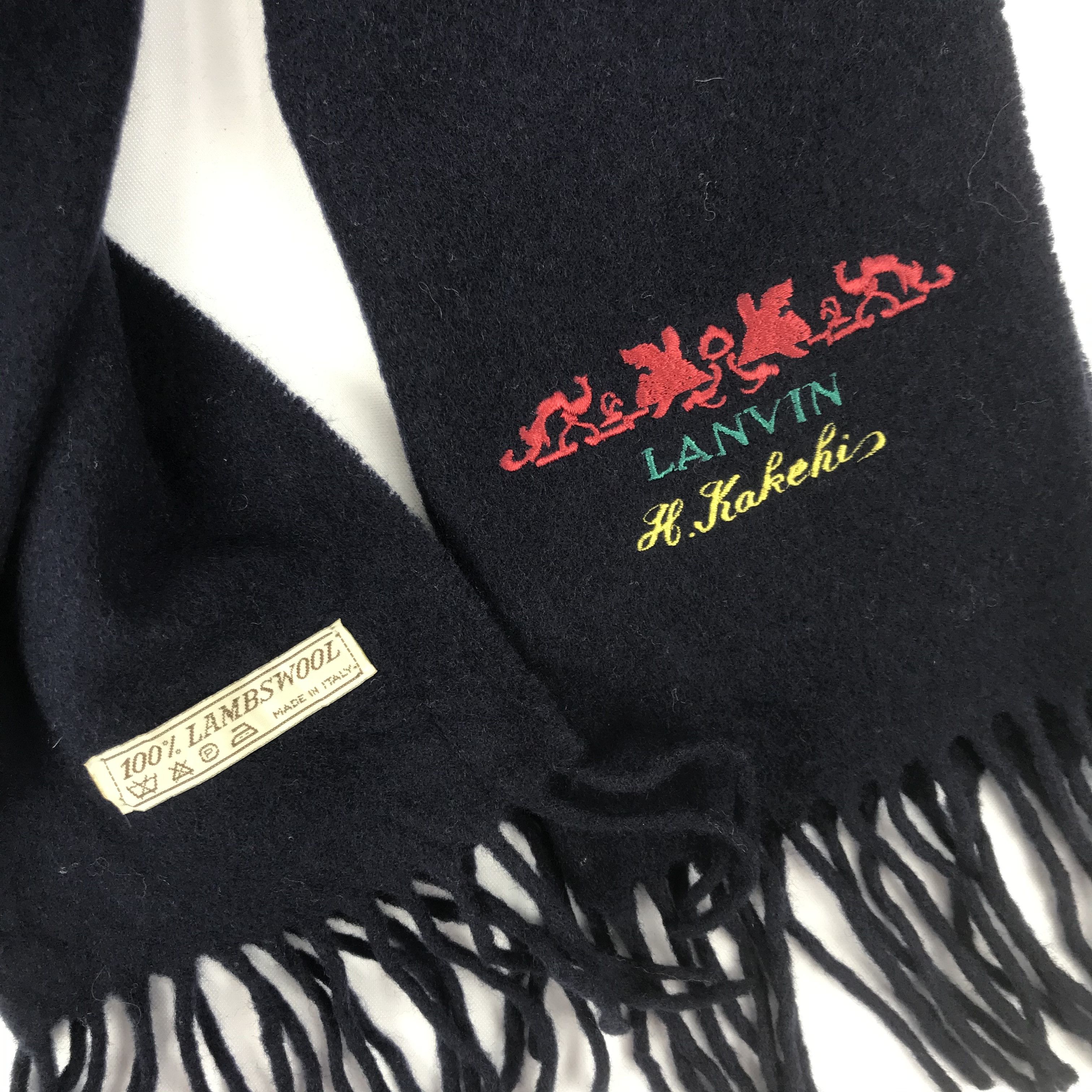 Lanvin Vintage Lanvin Scarf Muffler Wool Cashmere Scarves Size ONE SIZE - 4 Thumbnail