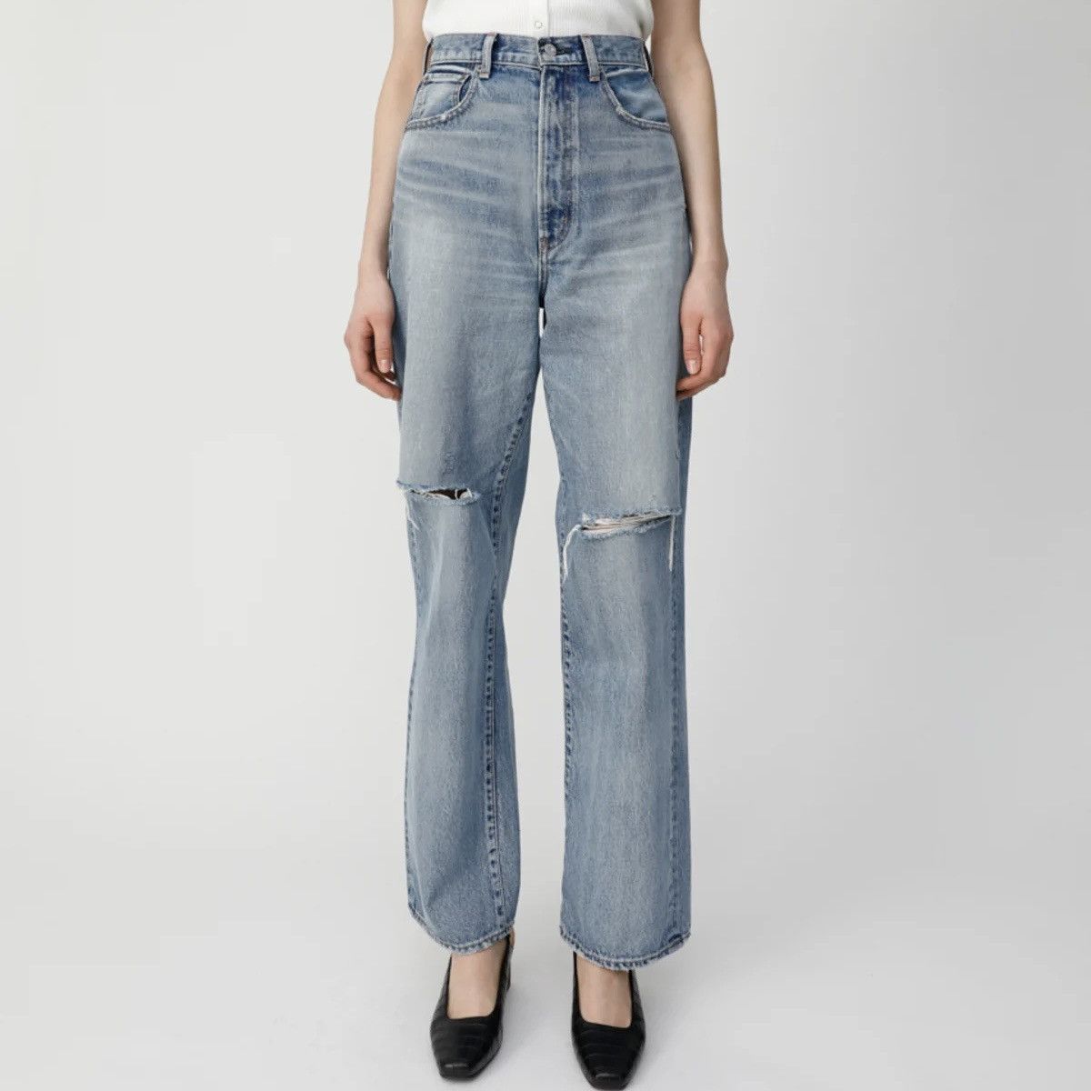 Japanese Brand × MOUSSY Moussy Japanese Denim HW Crash Loose Straight Jean Size 26" / US 2 / IT 38 - 1 Thumbnail