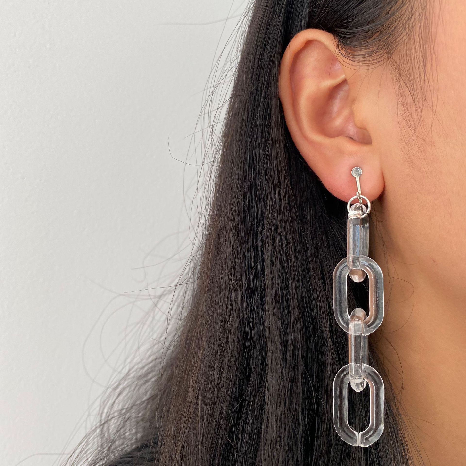 Jewelry Cuban Link Chain Future Earrings One Pairs Chrome Jewelry Size ONE SIZE - 2 Thumbnail