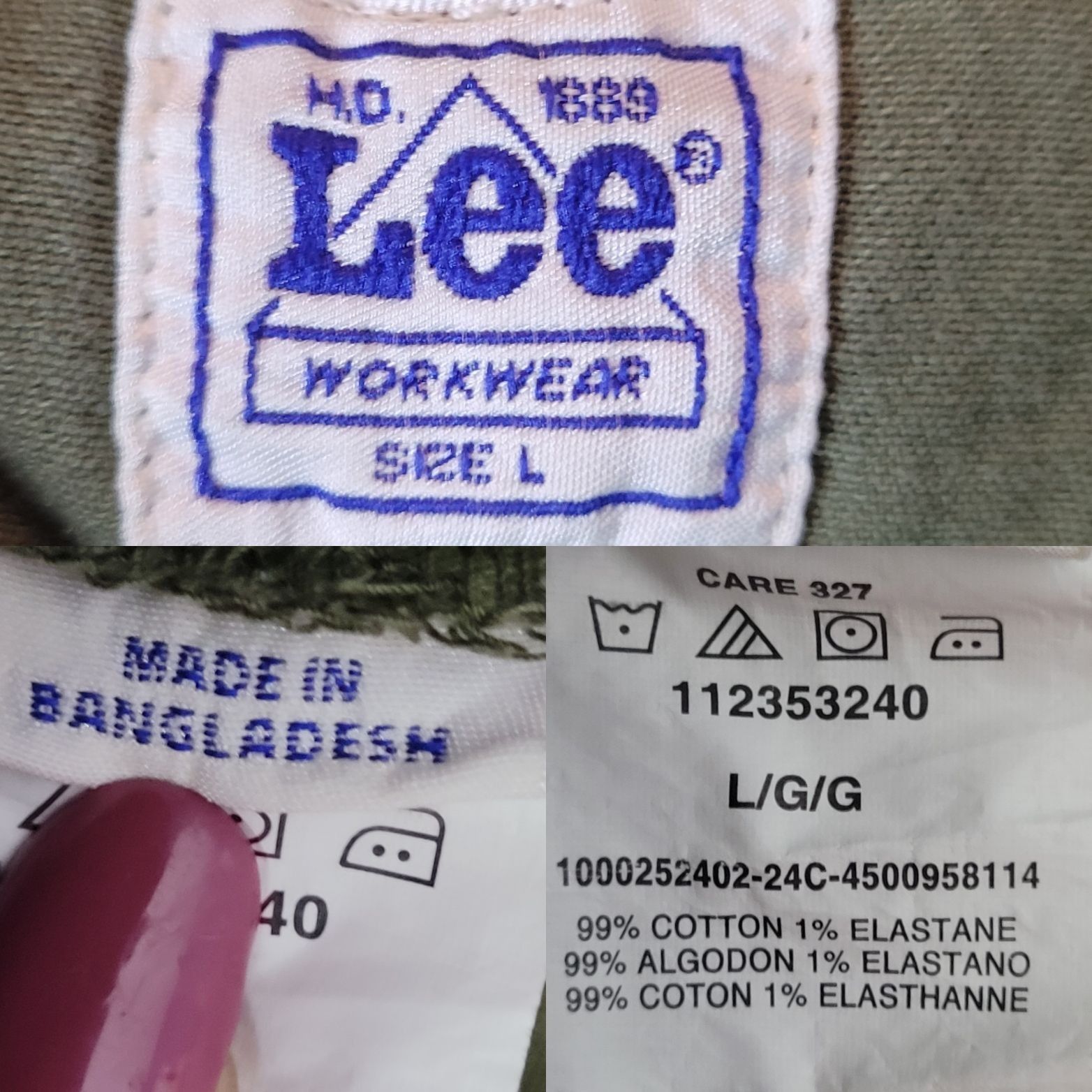 Lee Vtg Lee Workwear Army Green Pinafore Denim Utility Shirt Dre Size L / US 10 / IT 46 - 3 Thumbnail