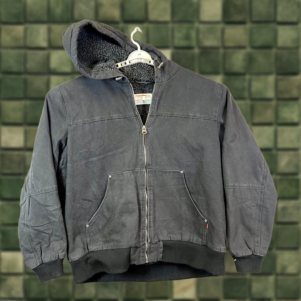 Levi's Levi's Bomber Jacket Men's XL Black Canvas Cotton Full Zip Hooded Lined Size US XL / EU 56 / 4 - 1 Thumbnail