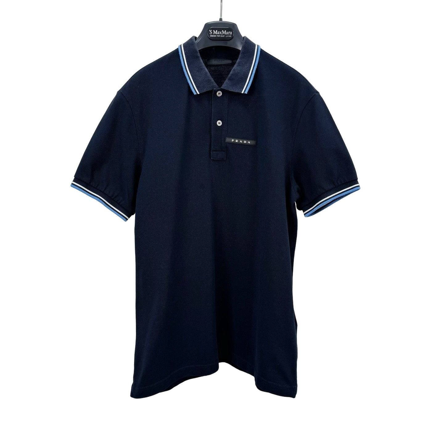 Prada Prada Rubber Logo Tipped Polo Shirt Size L Size US L / EU 52-54 / 3 - 1 Thumbnail