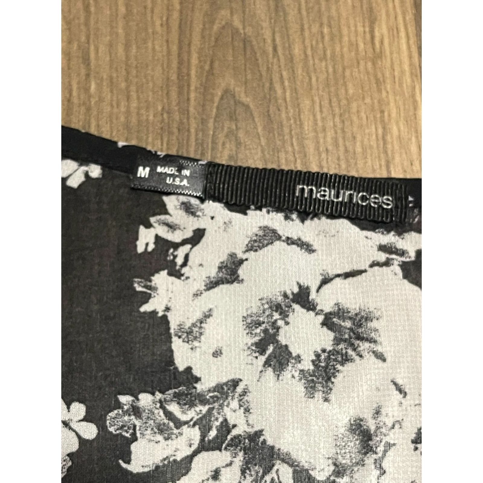 Vintage Maurices Dress Women's Size Medium Black White Floral Sleeveless Casual A-Line Knee Length Fall Summer Spring Womens Size M / US 6-8 / IT 42-44 - 7 Thumbnail