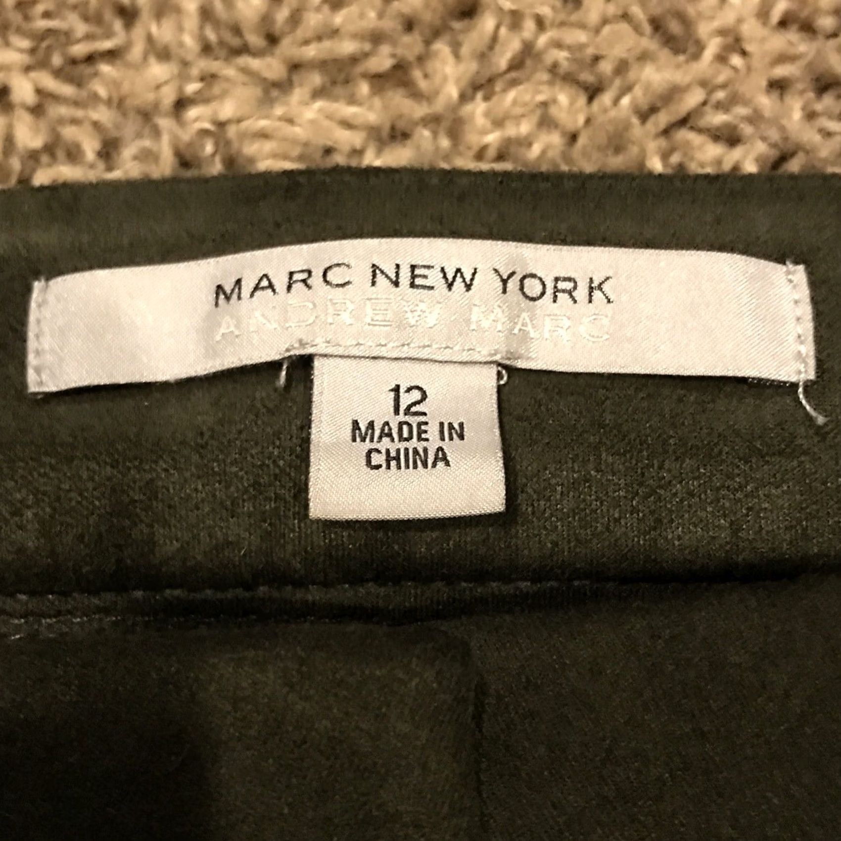Vintage Marc New York Andrew Marc Womens Faux Suede Green Capri Pants 12 Capris Straight Leg Vintage No -size 12- Green Capri Pants Womens Size 34" / US 12 / IT 48 - 2 Thumbnail
