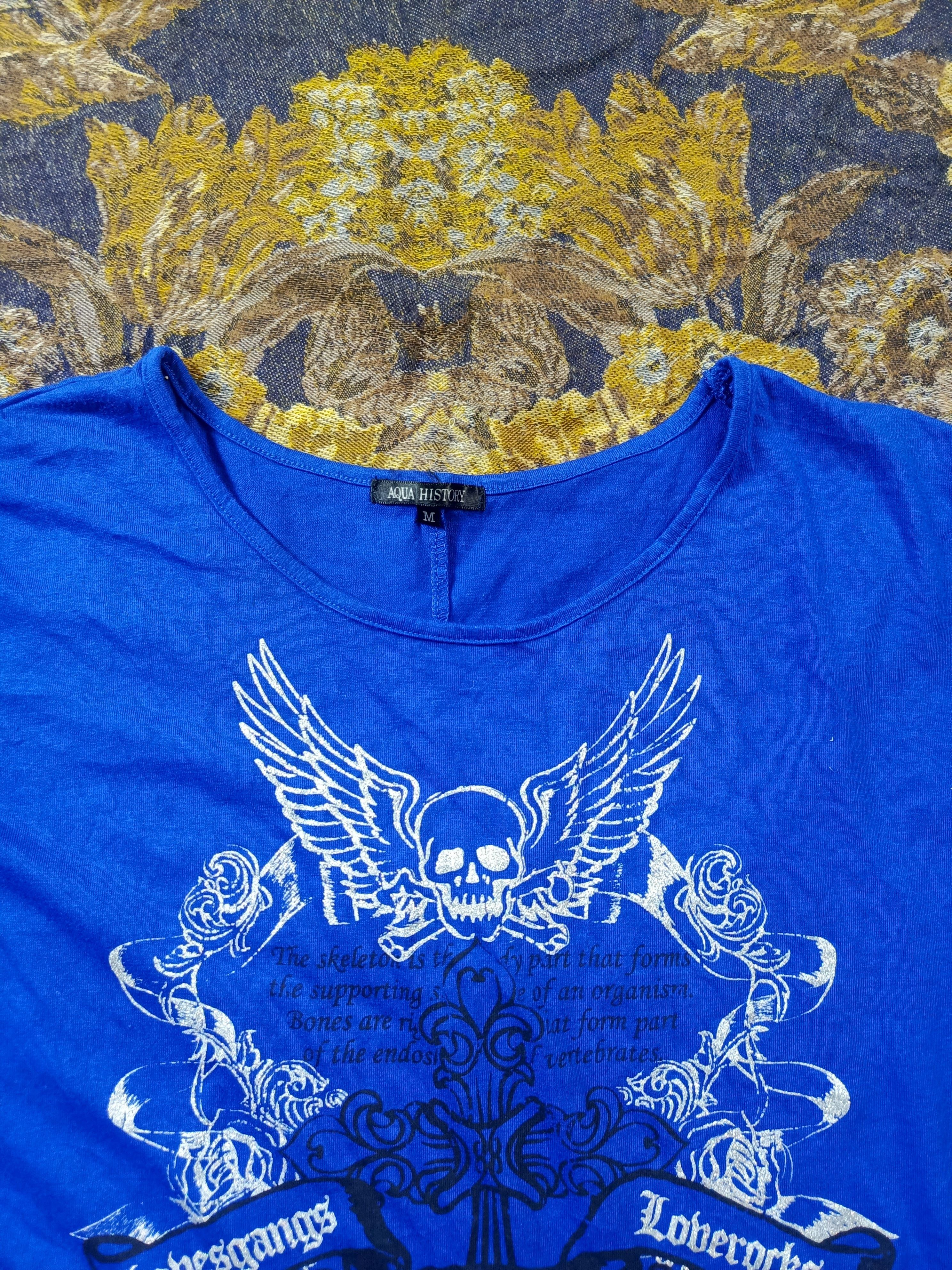 Japanese Brand Aqua History Skull & Wings Print Shirt – Edgy Street Vibes Size M / US 6-8 / IT 42-44 - 2 Thumbnail