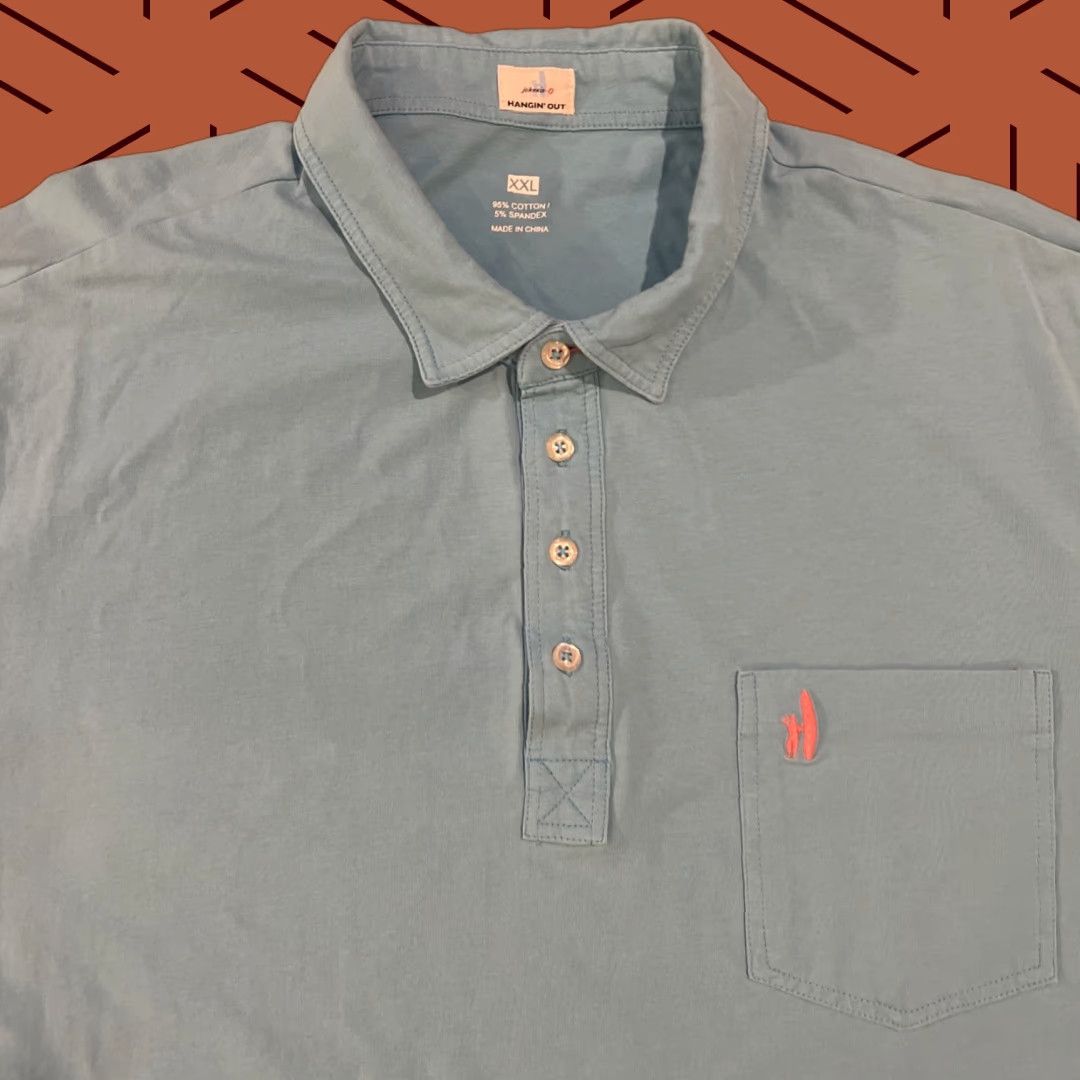 johnnie-O Johnnie-O Polo Shirt 2XL Light Blue Hangin’ Out Surfer Golfer Pocket Short Sleeve Size US XXL / EU 58 / 5 - 1 Thumbnail