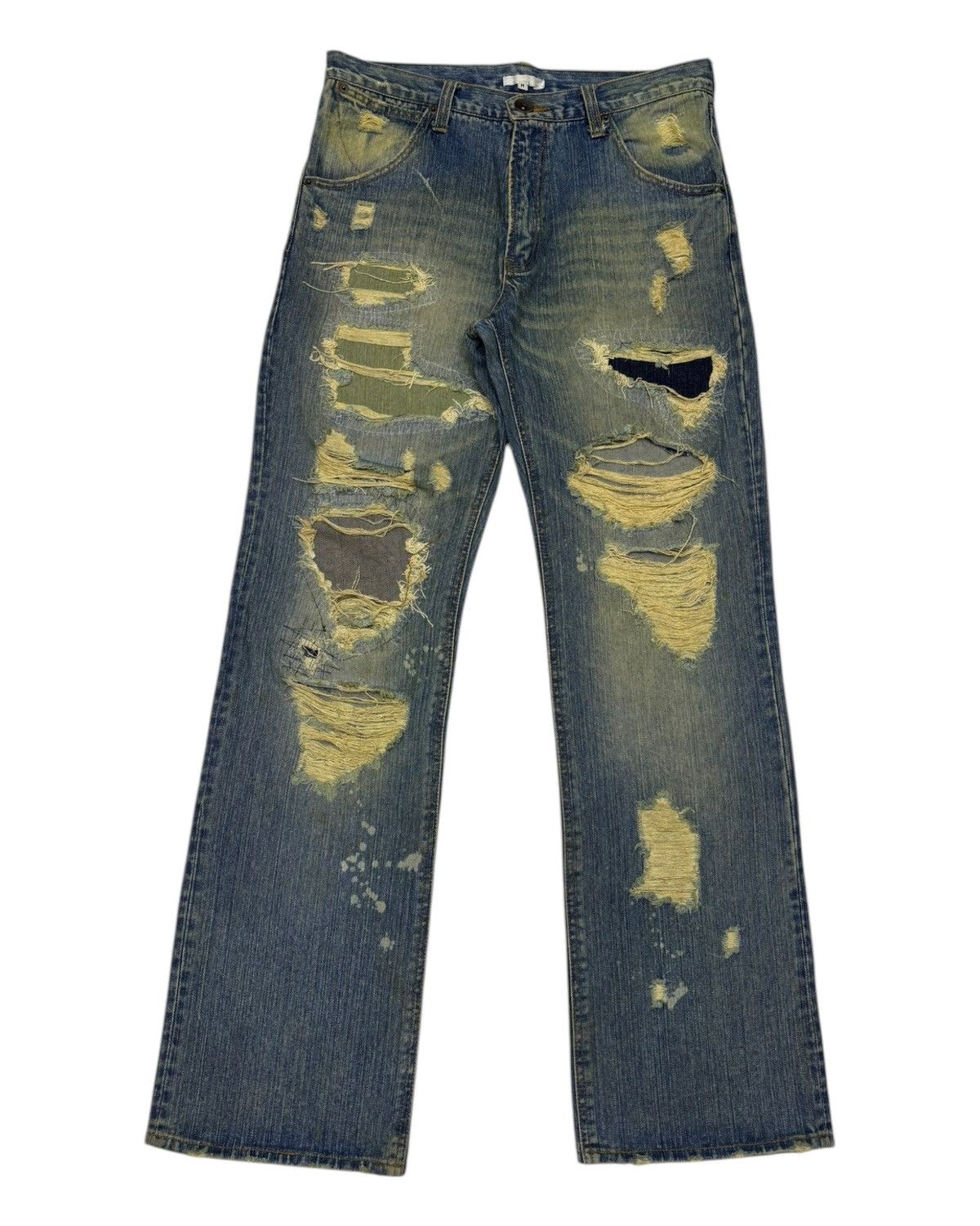 Hysteric Glamour 🔥RARE PATCHWORK DISTRESSED DENIM EXHIBITIONIST JEANS Size US 32 / EU 48 - 6 Thumbnail