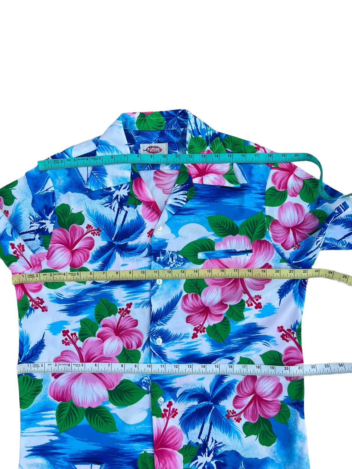 Vintage Vintage 60s 70s POMARE Hibiscus Palm Tree Hawaiian Shirt Size US M / EU 48-50 / 2 - 3 Thumbnail