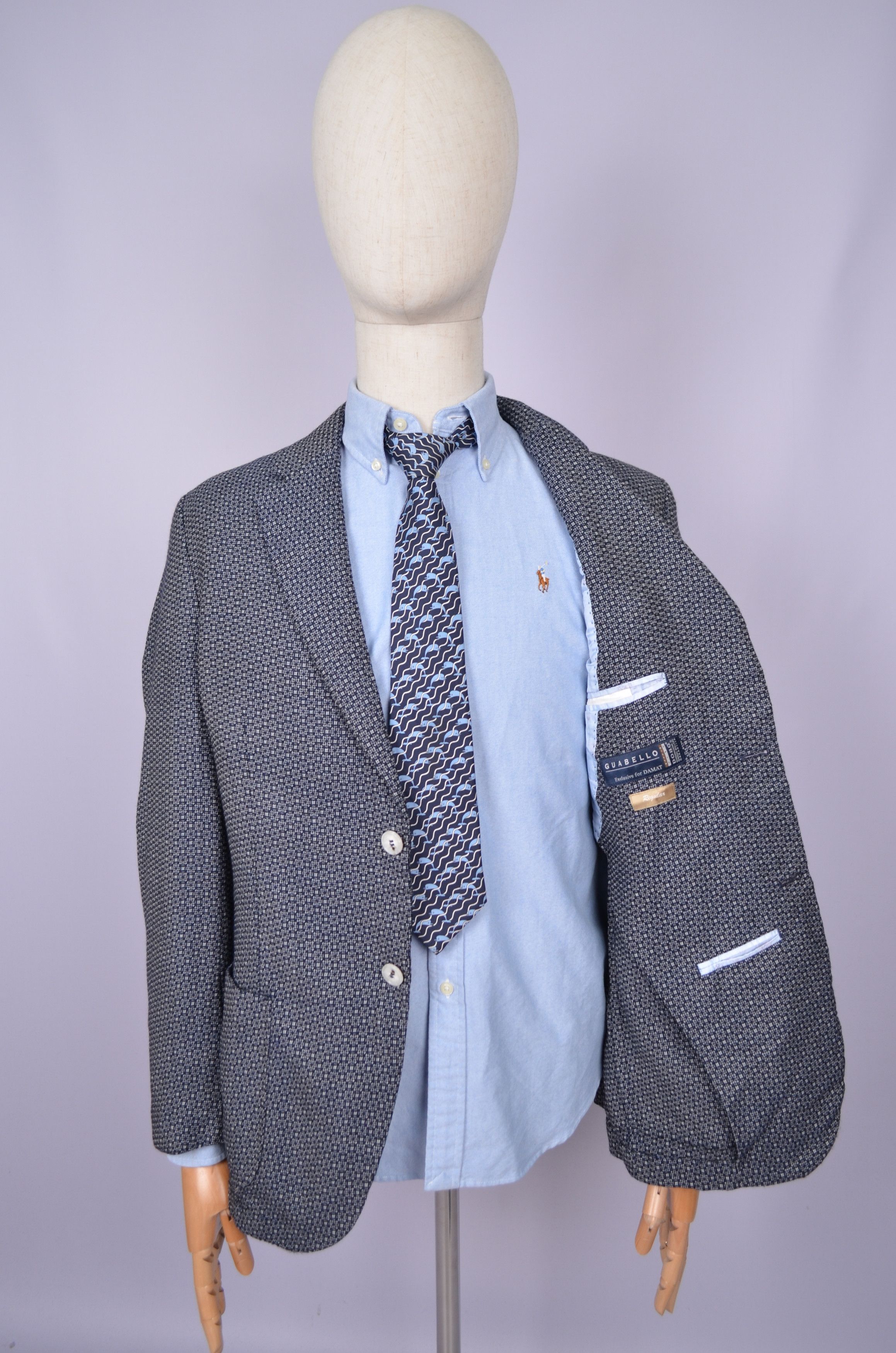 Designer Damat Guabello 100% Wool Knit White Blazer Jacket Size US42 Size 42R - 14 Thumbnail
