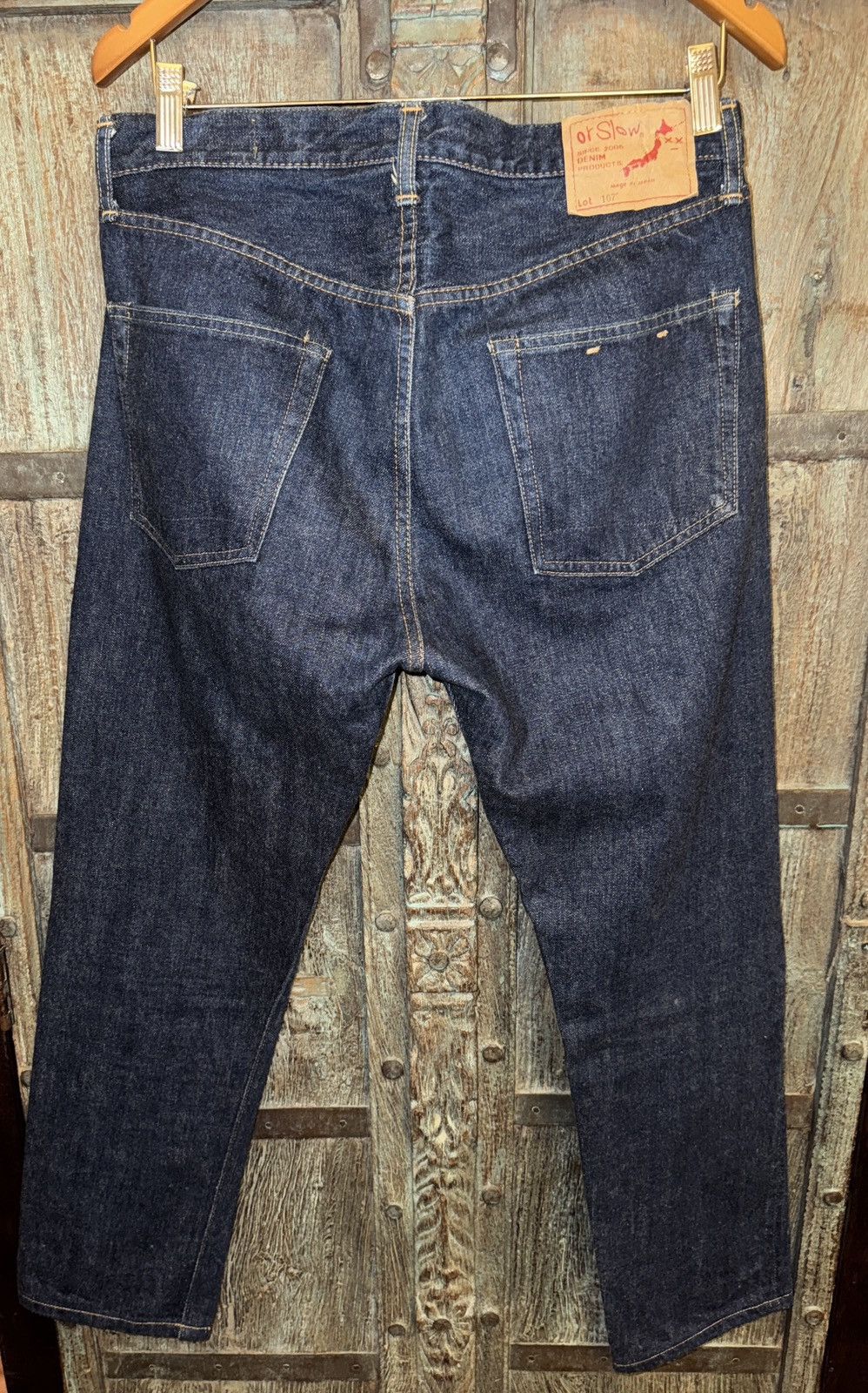 Orslow 107 Ivy Fit Indigo Selvedge Denim Jeans Size US 33 - 3 Thumbnail