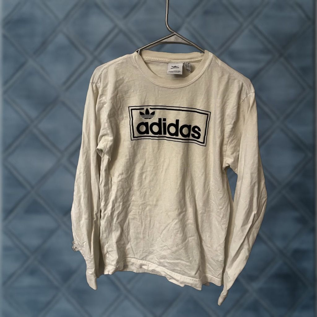 Adidas Adidas Mens T-Shirt Ivory Size Small Crew Neck Long Sleeve Size US S / EU 44-46 / 1 - 1 Thumbnail