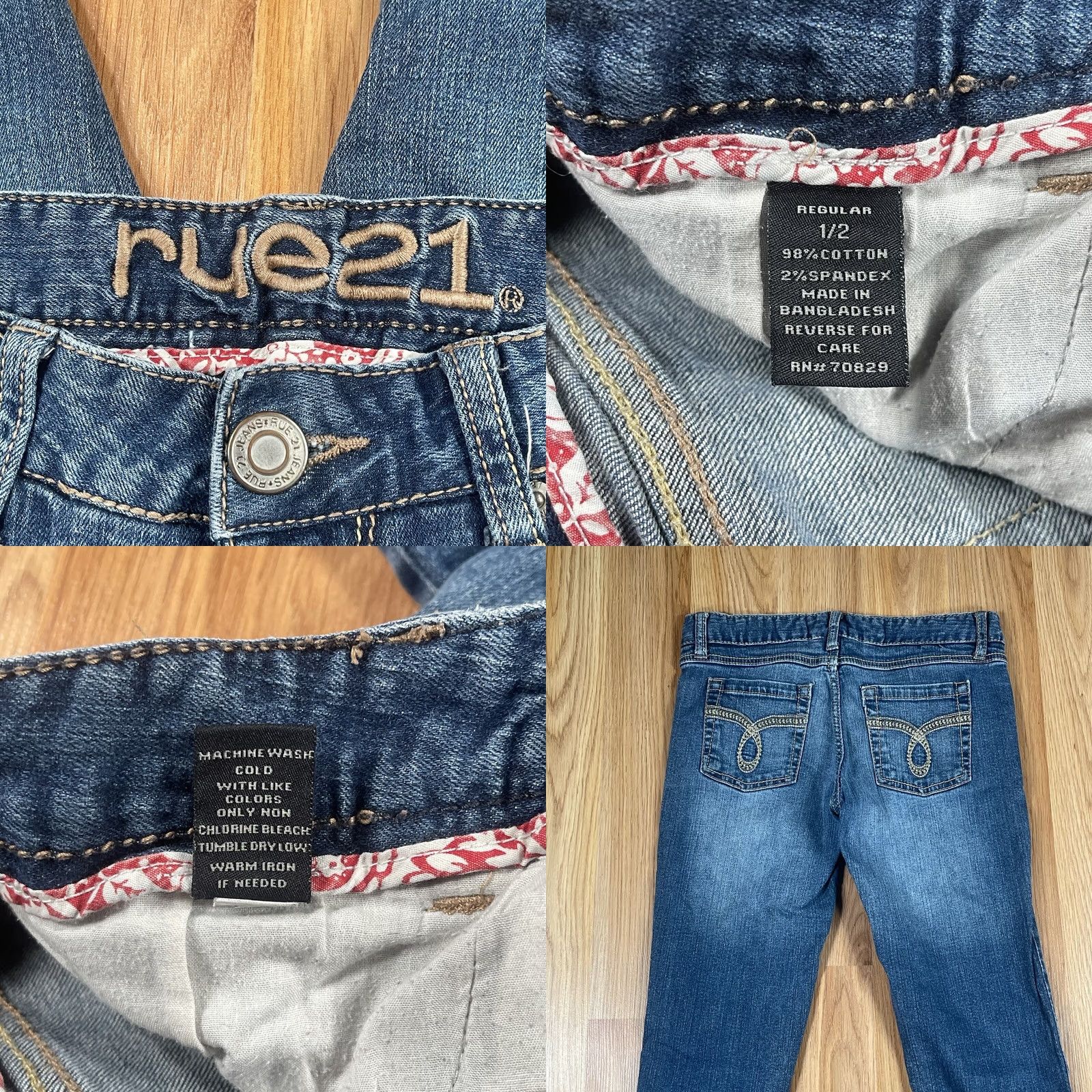 Vintage Rue 21 Jeans Womens Regular Blue Skinny Stretch Low Rise Denim Cotton Blend Size 25" / US 0 / IT 36 - 9 Thumbnail