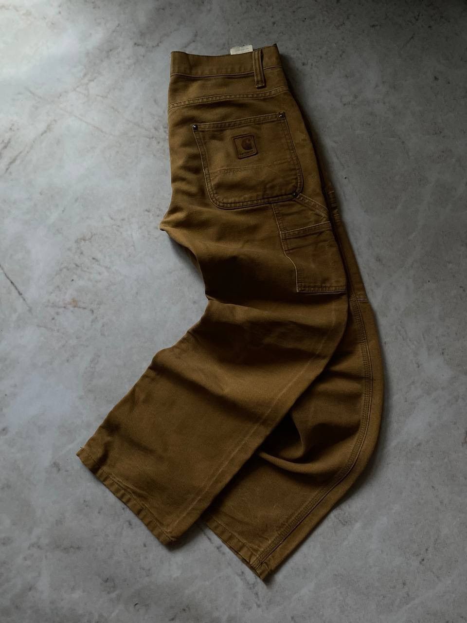 Carhartt × Vintage RARE Vintage 90s Carhartt Brown Denim Carpenter Pants Hype Size US 29 - 1 Thumbnail