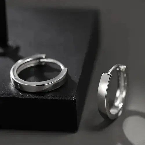 Other 925 Silver Plated Small Hoop Earrings for Men Women Size ONE SIZE - 4 Thumbnail