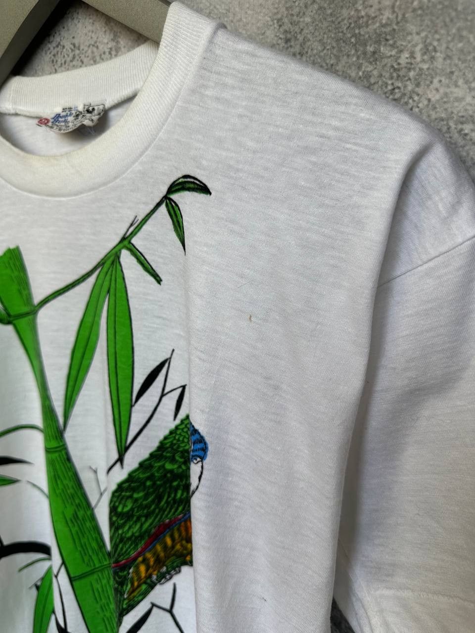 Vintage St. Lucia Parrot Bamboo Graphic Tee by Double Bull 80s/90s Size US S / EU 44-46 / 1 - 6 Thumbnail