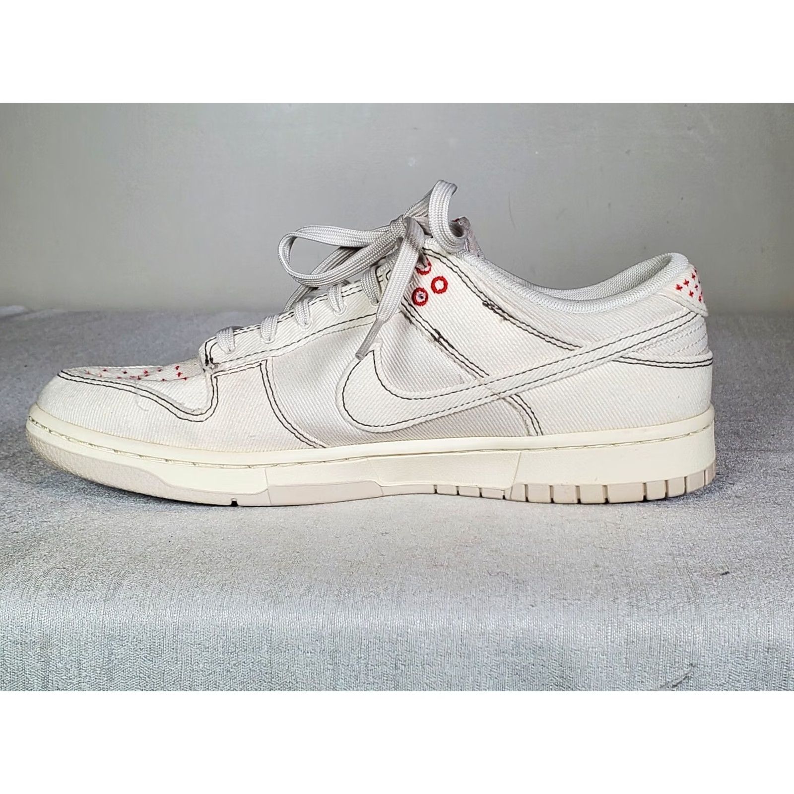 Nike Nike Dunk Low Retro SE Sashiko Denim Men’s US 9.5 Light Orewood Brown / Pale Ivory Shoes Size US 9 / EU 42 - 3 Thumbnail