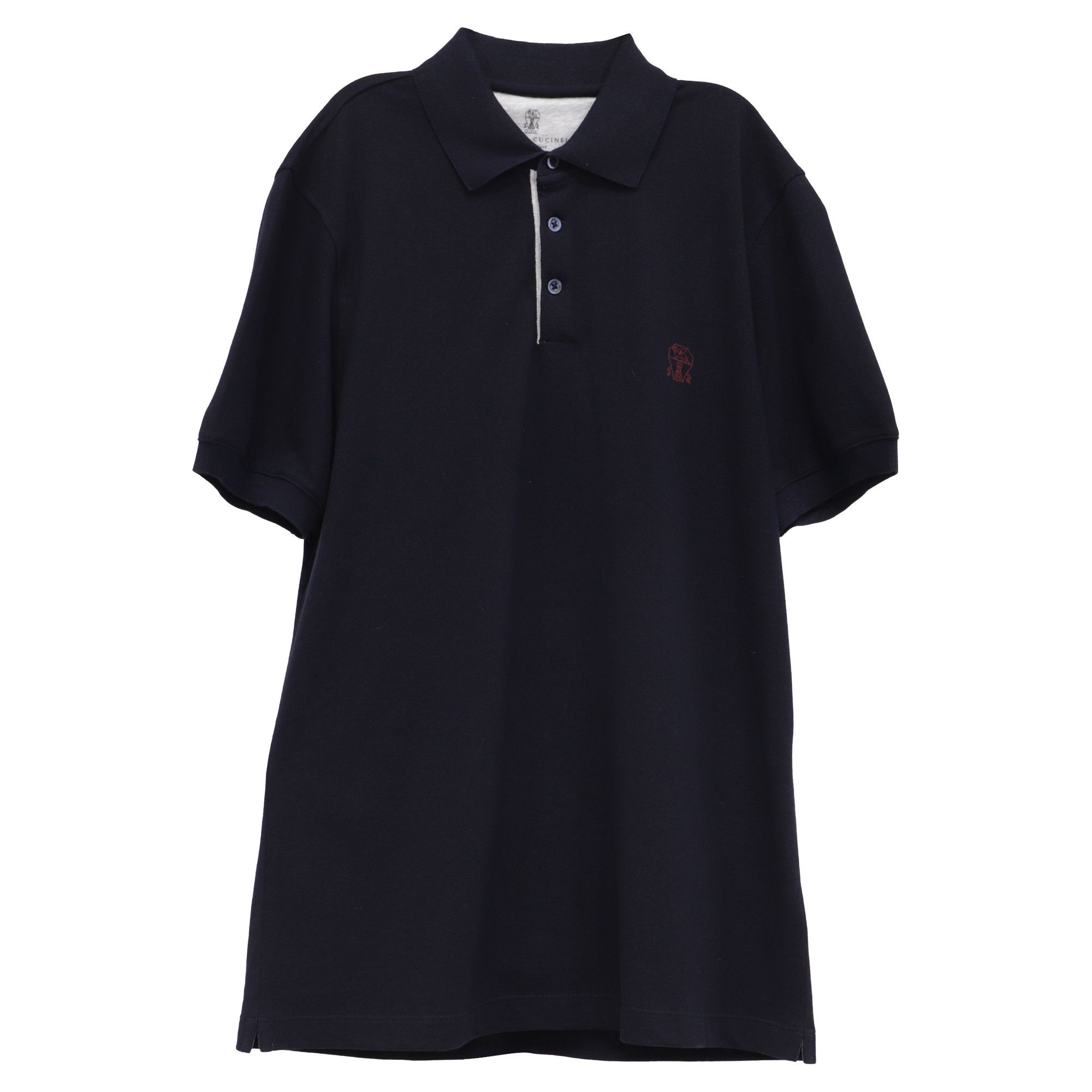 Brunello Cucinelli Brunello Cucinelli Logo Embroidered Polo Shirt in Navy Blue Size US XS / EU 42 / 0 - 1 Thumbnail