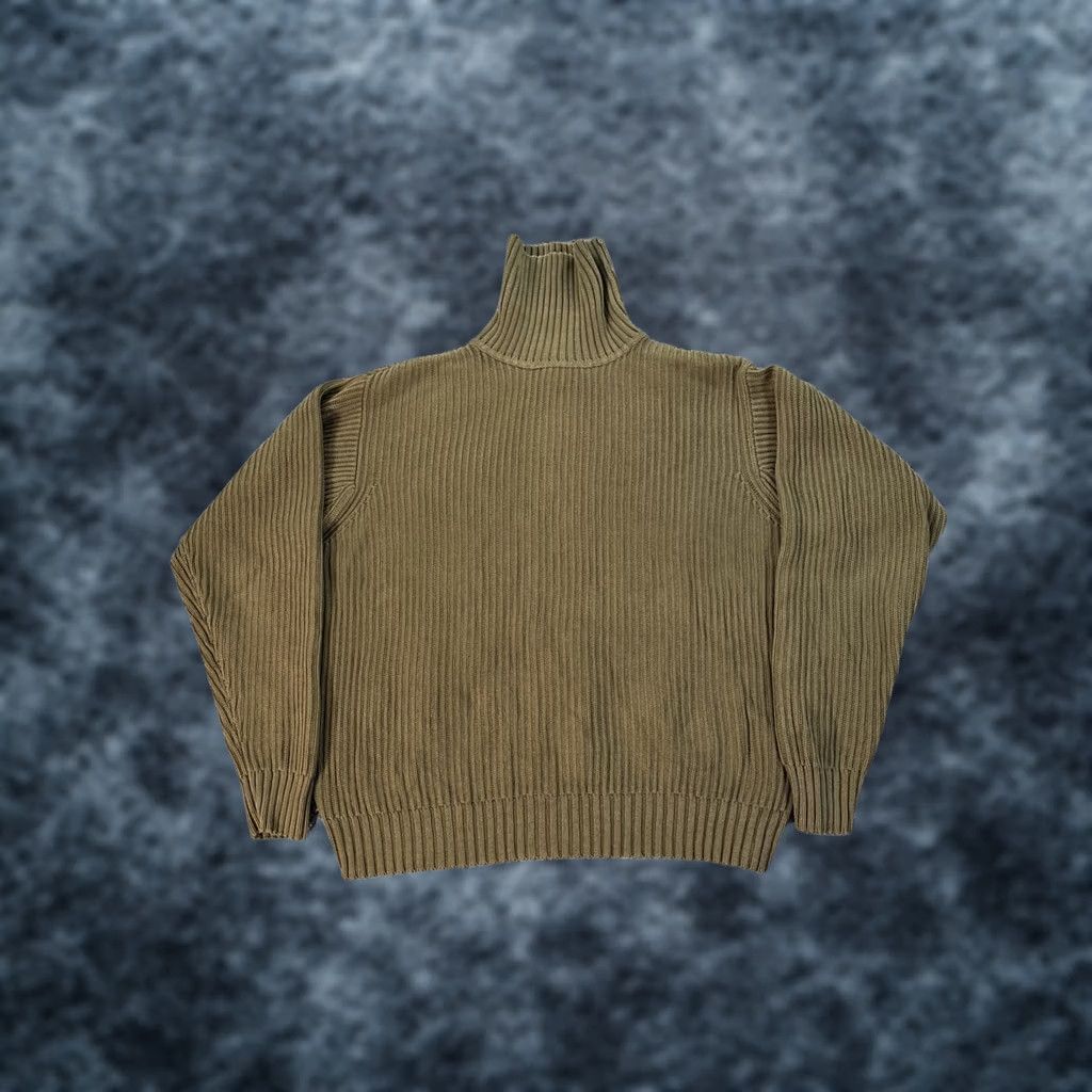 Vintage L.L. Bean Chunky Knit Turtleneck Sweater Mens M Reg Green 100% Cotton Ribbed Pullover Long Sleeve Classic Outdoor Mens Size US M / EU 48-50 / 2 - 1 Thumbnail