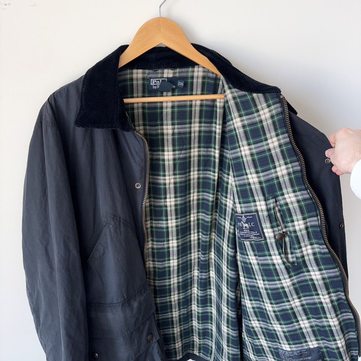 Polo Ralph Lauren Vintage Oilcloth Waxed Cotton Jacket Navy Barn Coat Field Size US XL / EU 56 / 4 - 13 Thumbnail